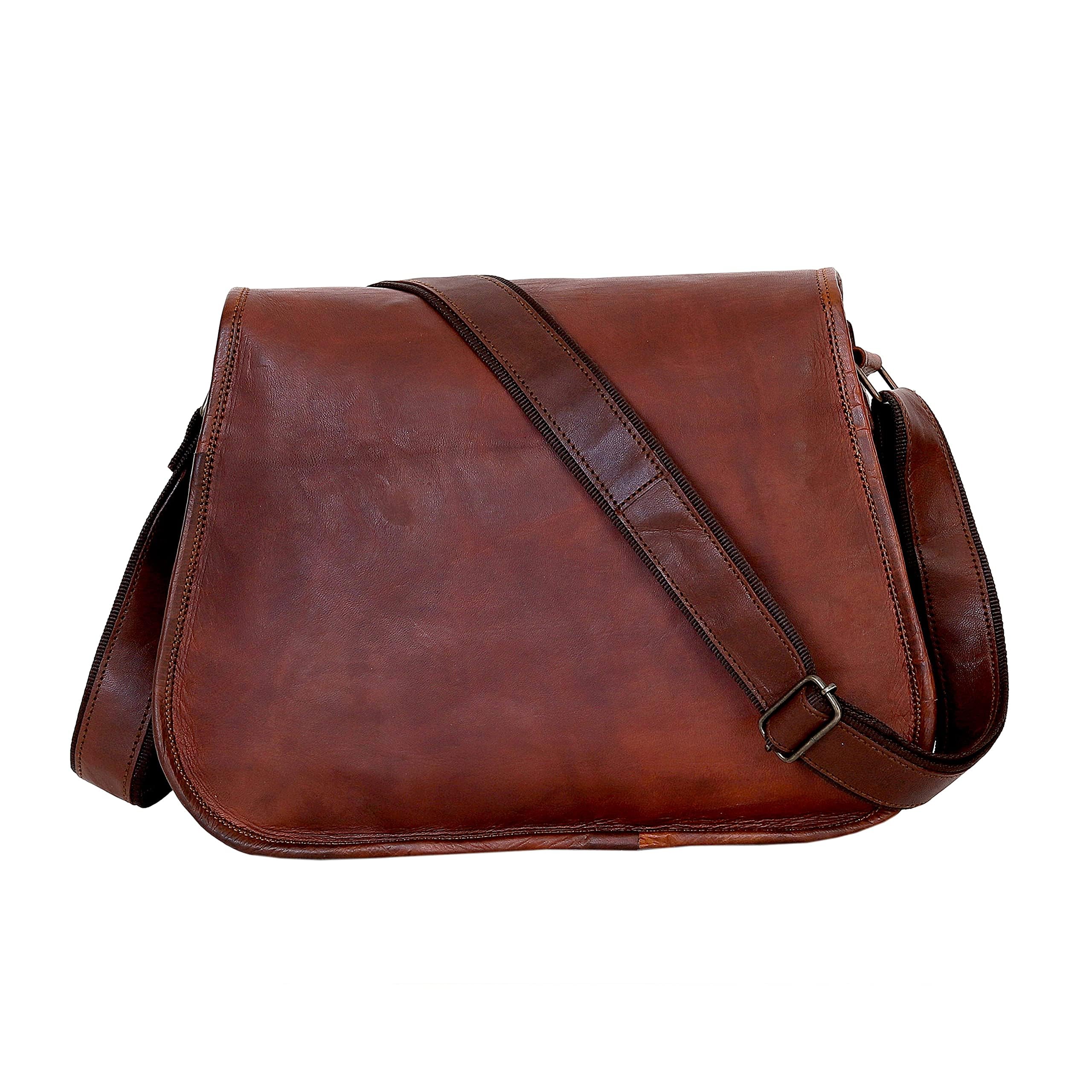 Ruzioon Genuine Goat Leather Crossbody Bag for Women - Stylish Shoulder Purse & Travel Satchel in Brown | Perfect for Daily Use, Shopping & Weekend Getaways