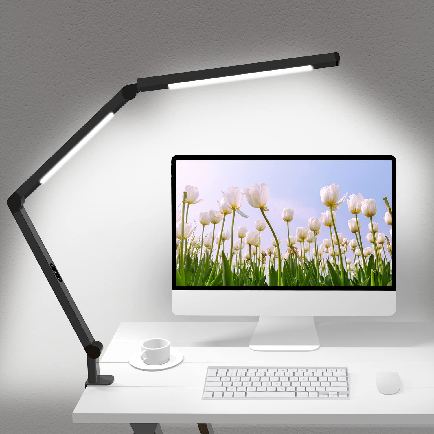LED Desk Lamp with Clamp - Adjustable Swing Arm Architect Lamp with Dual Light, 4 CCT Modes & 5 Brightness Levels | Eye-Care Clip-On Table Light for Home Office, Study & Computer Work