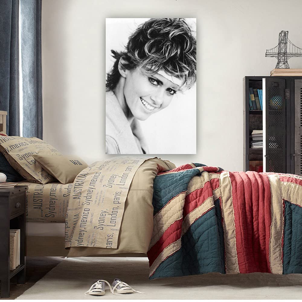 Olivia Newton-John Sexy Poster Canvas Wall Art Print - 12x18 Inch Unframed Painting for Living Room, Bedroom, Bathroom Decor - Perfect for Home, Christmas & Vertical Wall Decorations