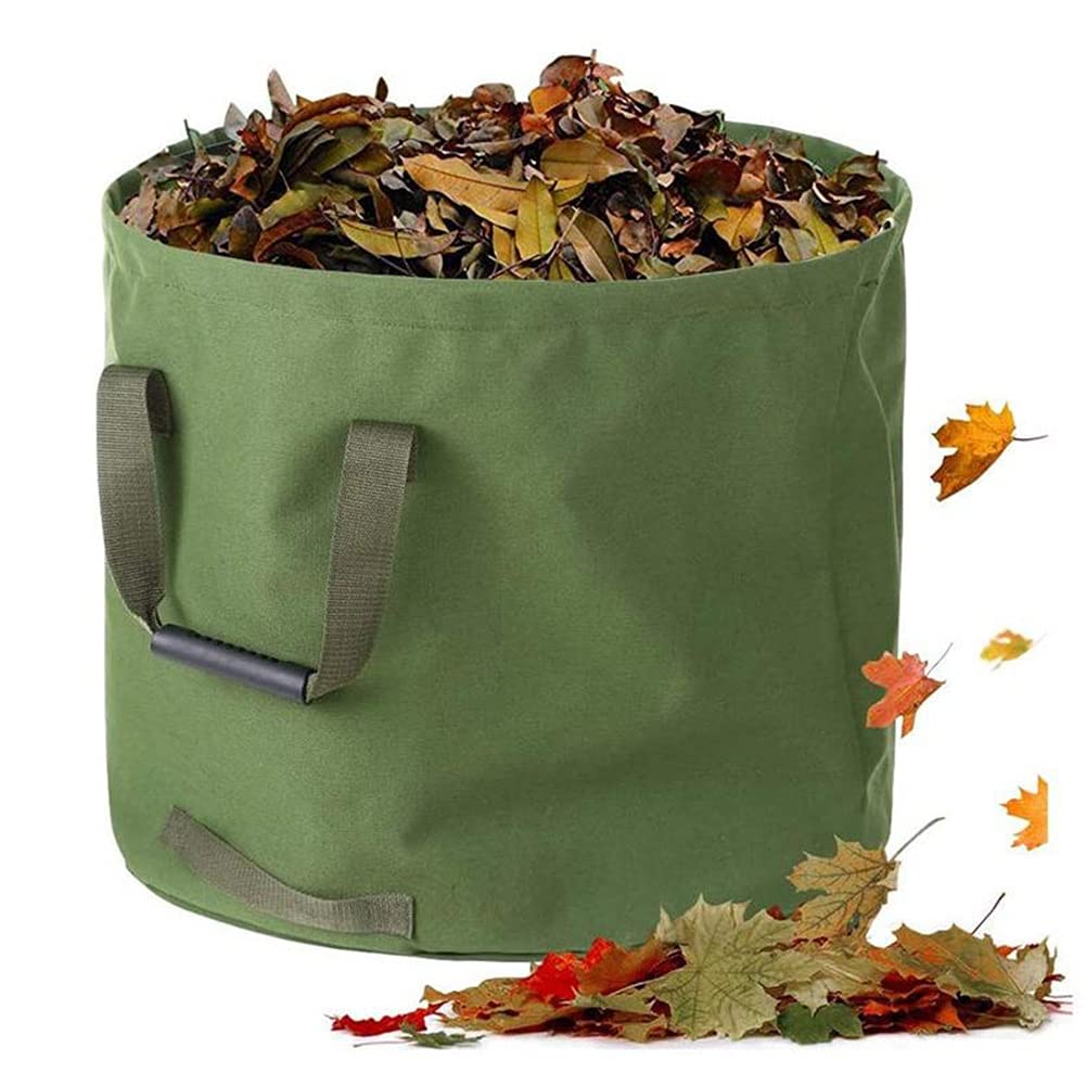 Reusable Garden Waste Bags with Handles - 6 Pack Large 52x45cm Leaf & Grass Collection Bags for Yard Waste, Plant Trimmings, Leaves - Durable Eco-Friendly Outdoor Cleanup (Green) - Perfect for Gardening, Lawn Care & Composting