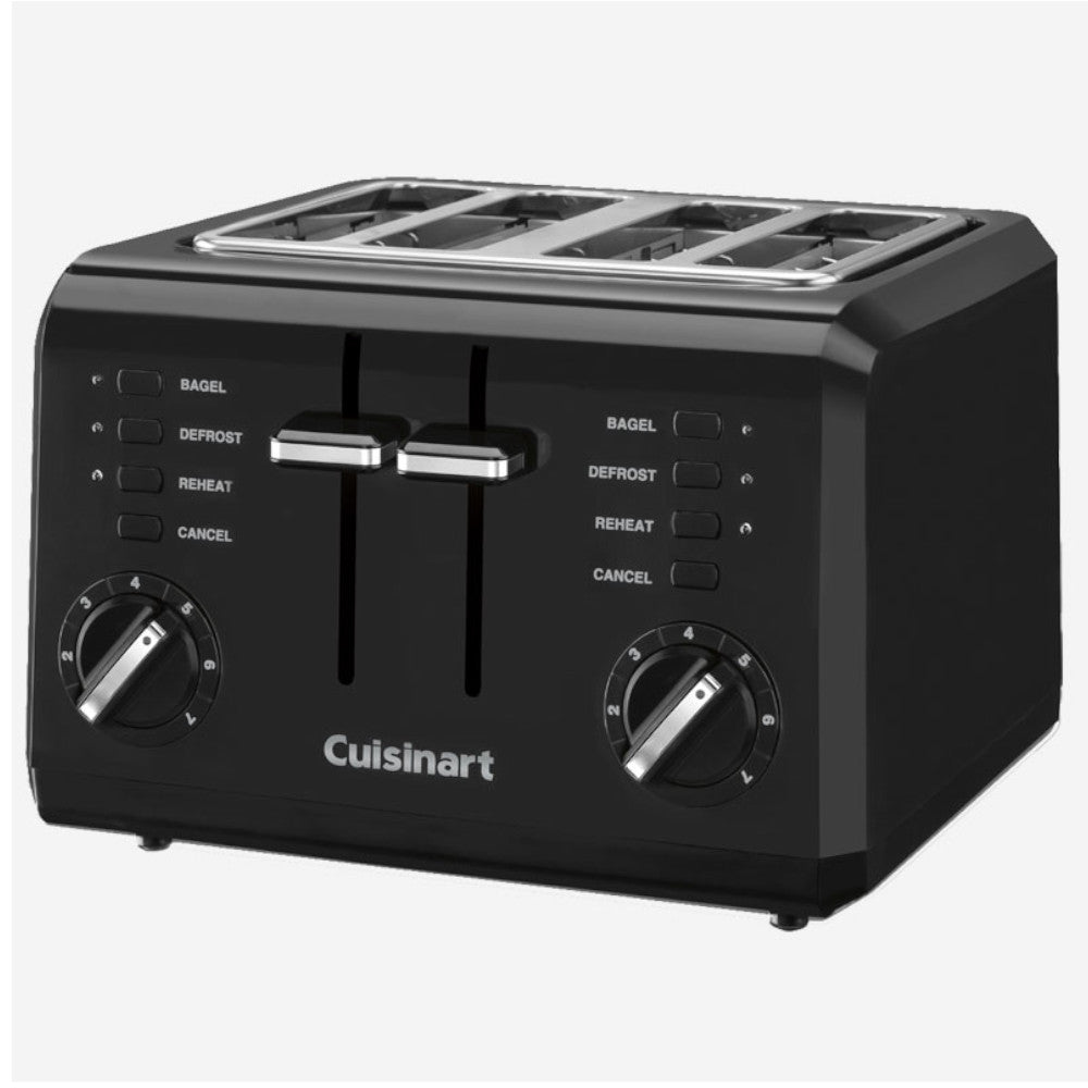 CUISINART CPT 142BKC 4-Slice Compact Toaster - Black - Perfect for Small Kitchens, Dorms & Office Break Rooms