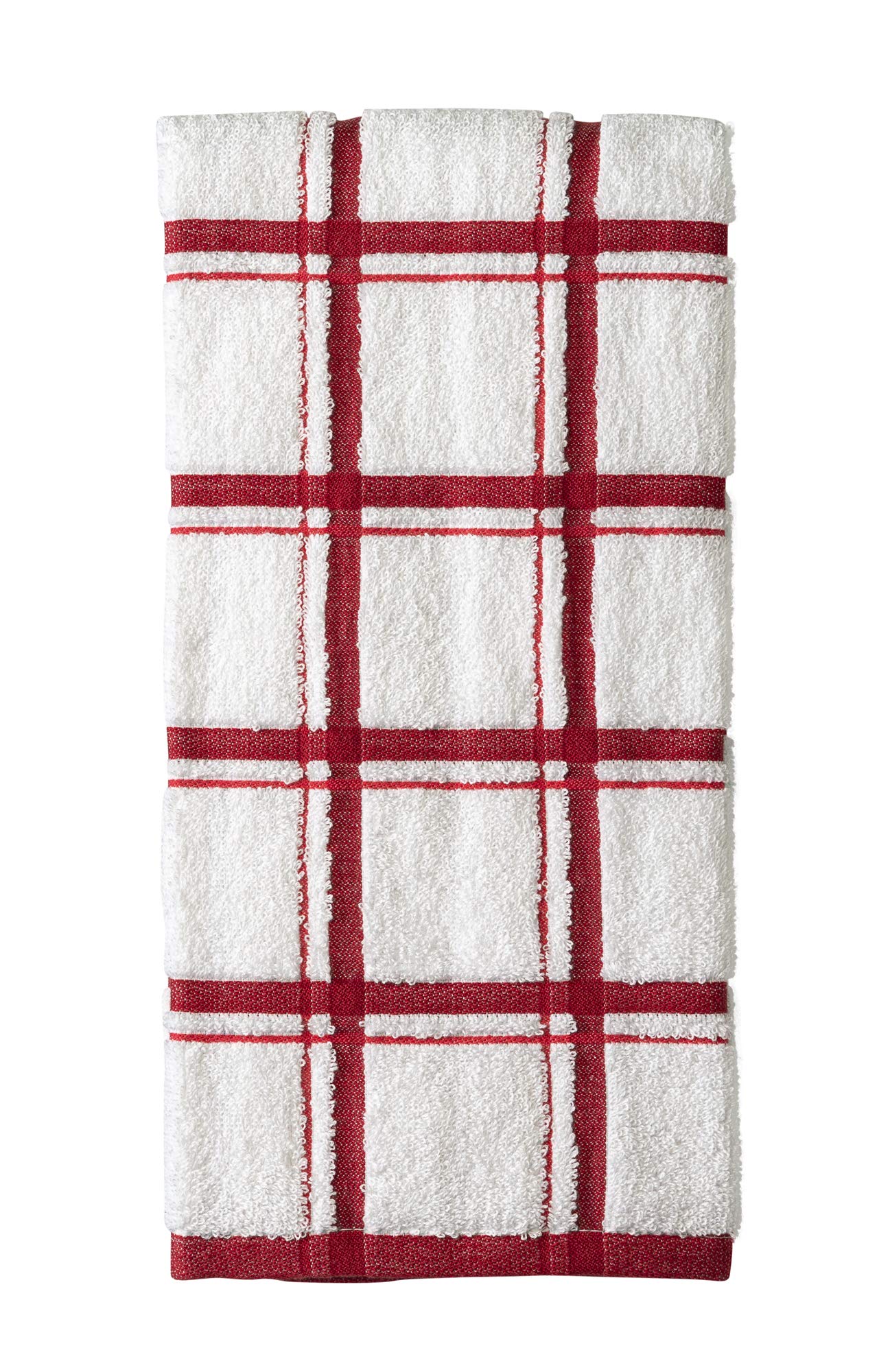 Premium 12-Pack XLNT Red Large Kitchen Towels - 100% Cotton Dish Towels (20