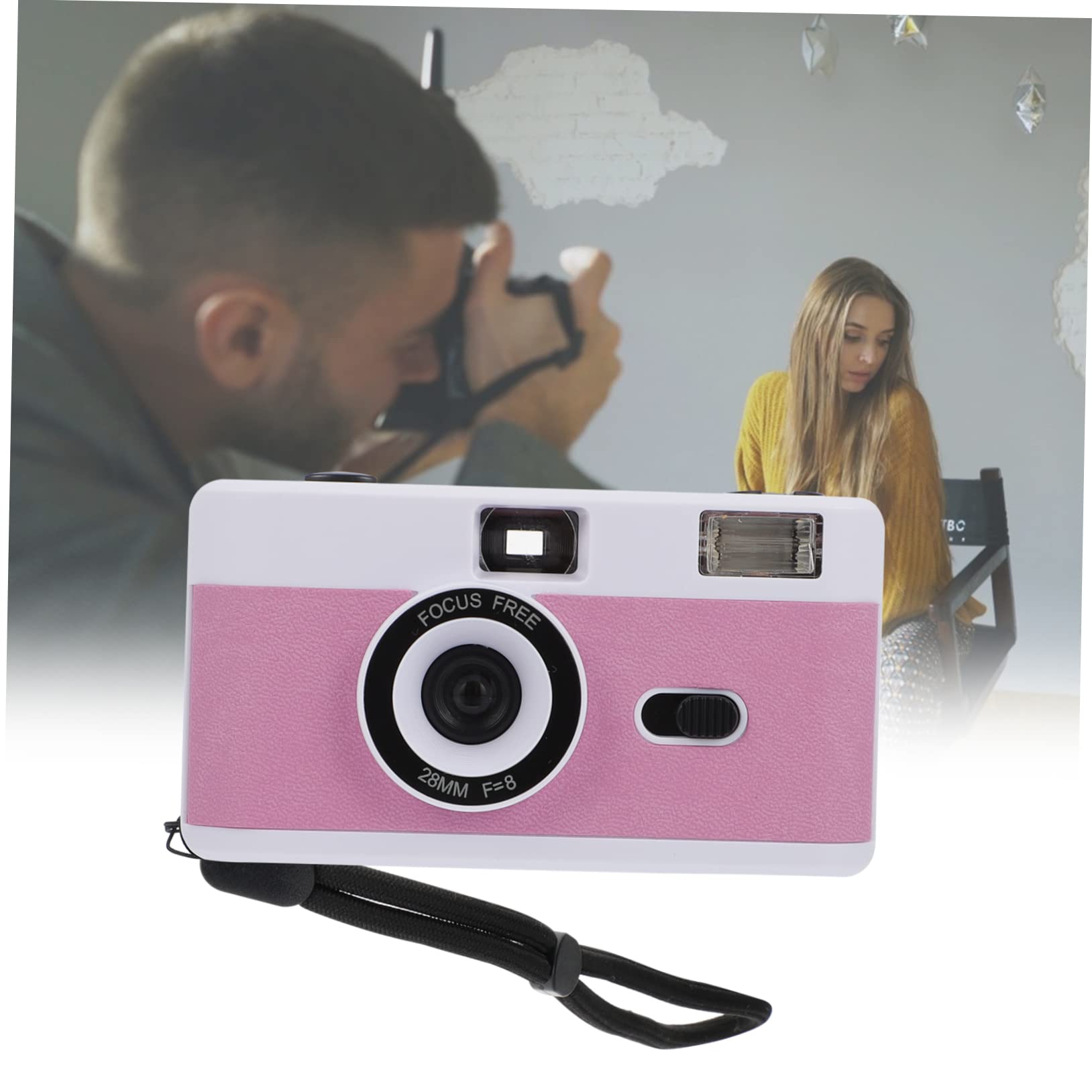 DOITOOL 35mm Film Reusable Vintage Retro Camera - Pink, Purple & White - No Battery Needed - Perfect for Travel, Street Photography & Gifts