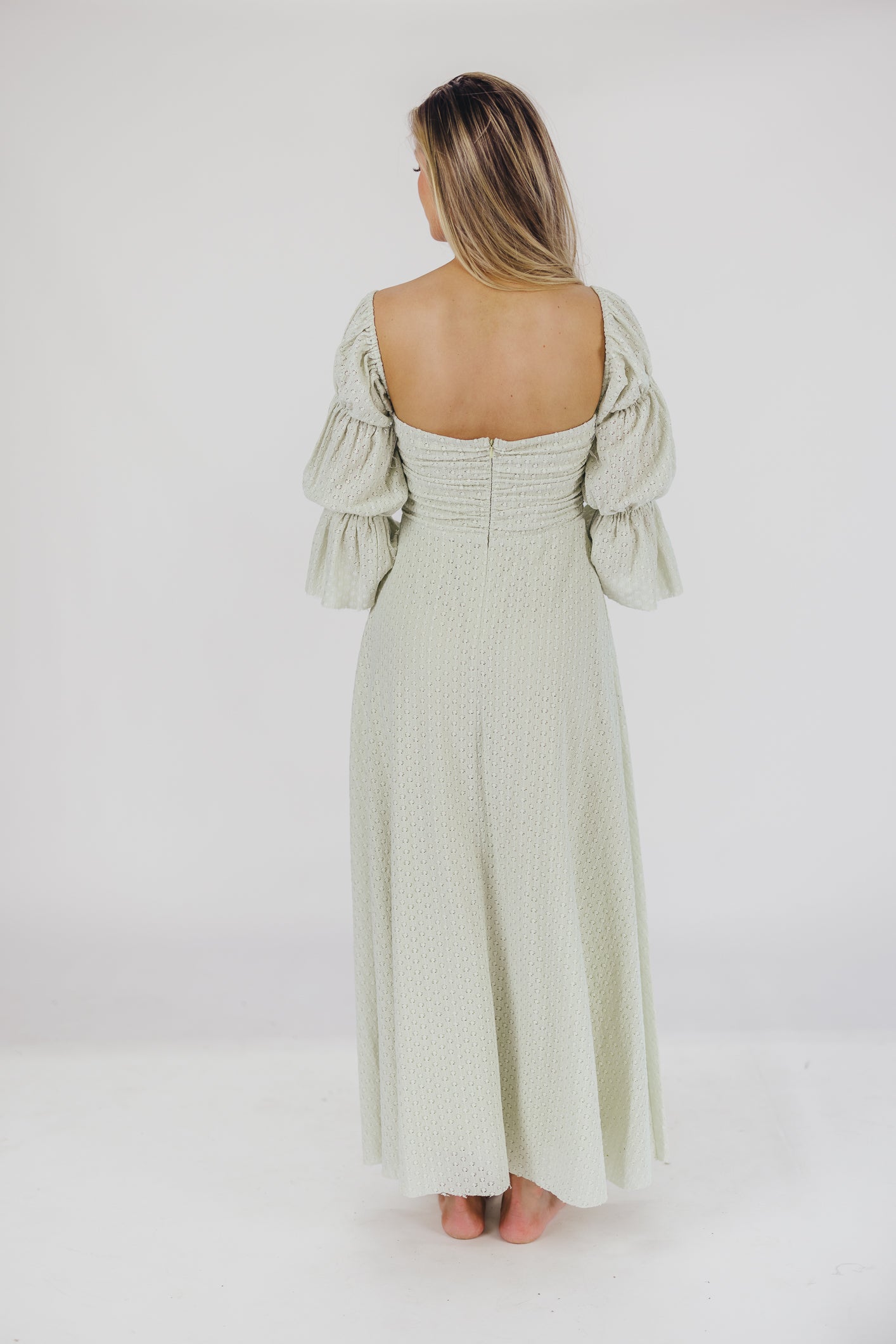 Corrine Tiered Sleeve Maxi Dress with Pockets - Bump Friendly Maternity Dress, Inclusive Sizing (S-3XL) in Refreshing Mint Green | Perfect for Baby Showers, Beach Vacations & Summer Weddings