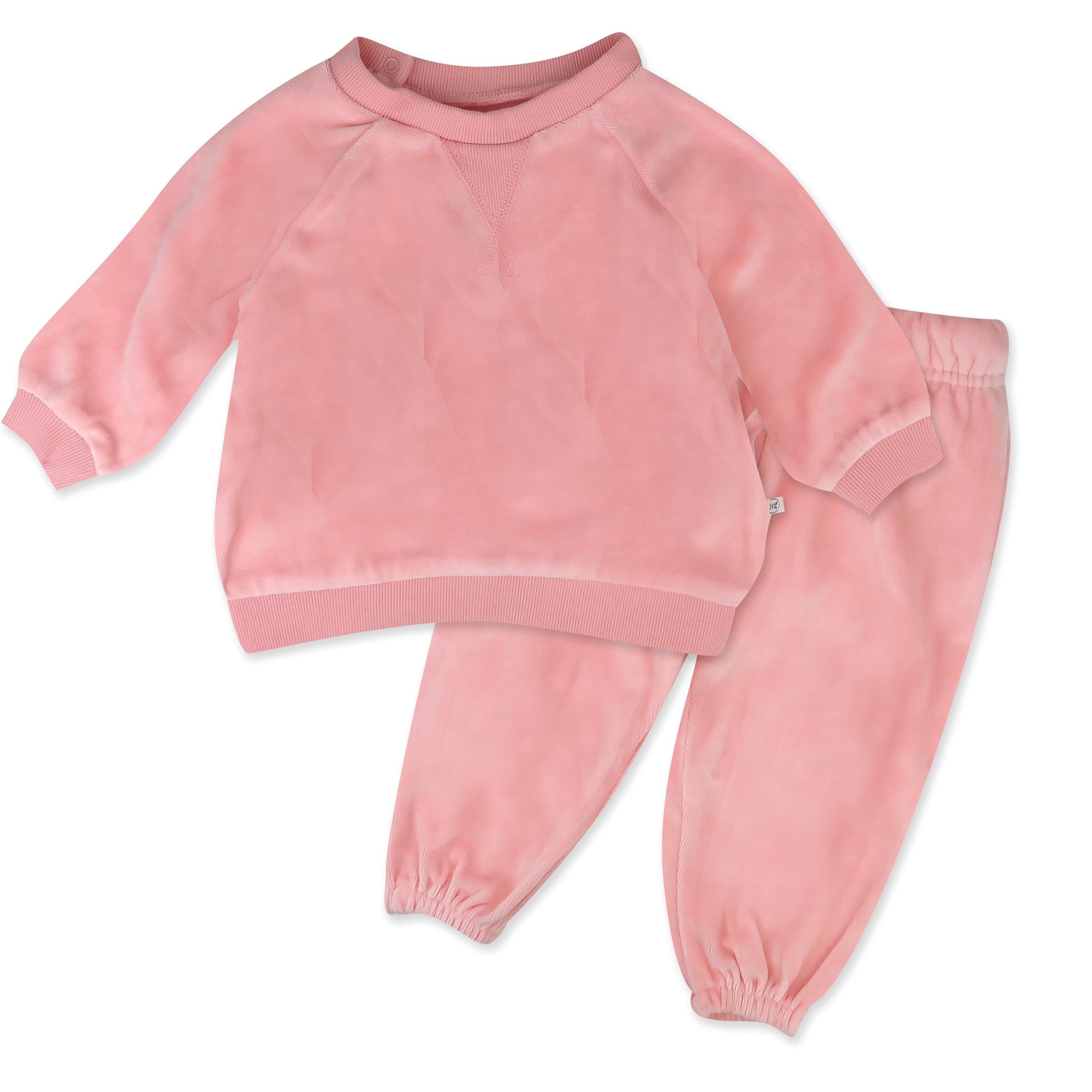 HONESTBABY Soft Velour Pullover Hoodie & Zip Front Sweatshirt with Jogger Sweatpants Set - Cozy Outfit for Baby Boys Girls, Toddler Winter Loungewear, Playdate & Photo Shoot Outfits