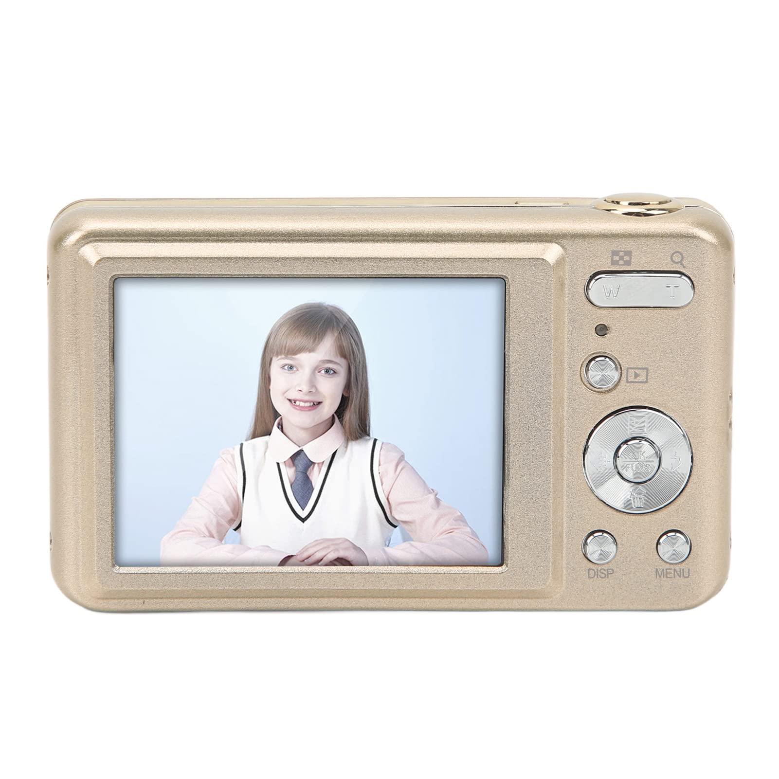 MUNEFE 2.7in LCD Digital Camera with Anti-Shake | Portable Pocket Camera for Kids & Beginners | Perfect for Travel, Birthday Gifts & Photography Learning (Gold)