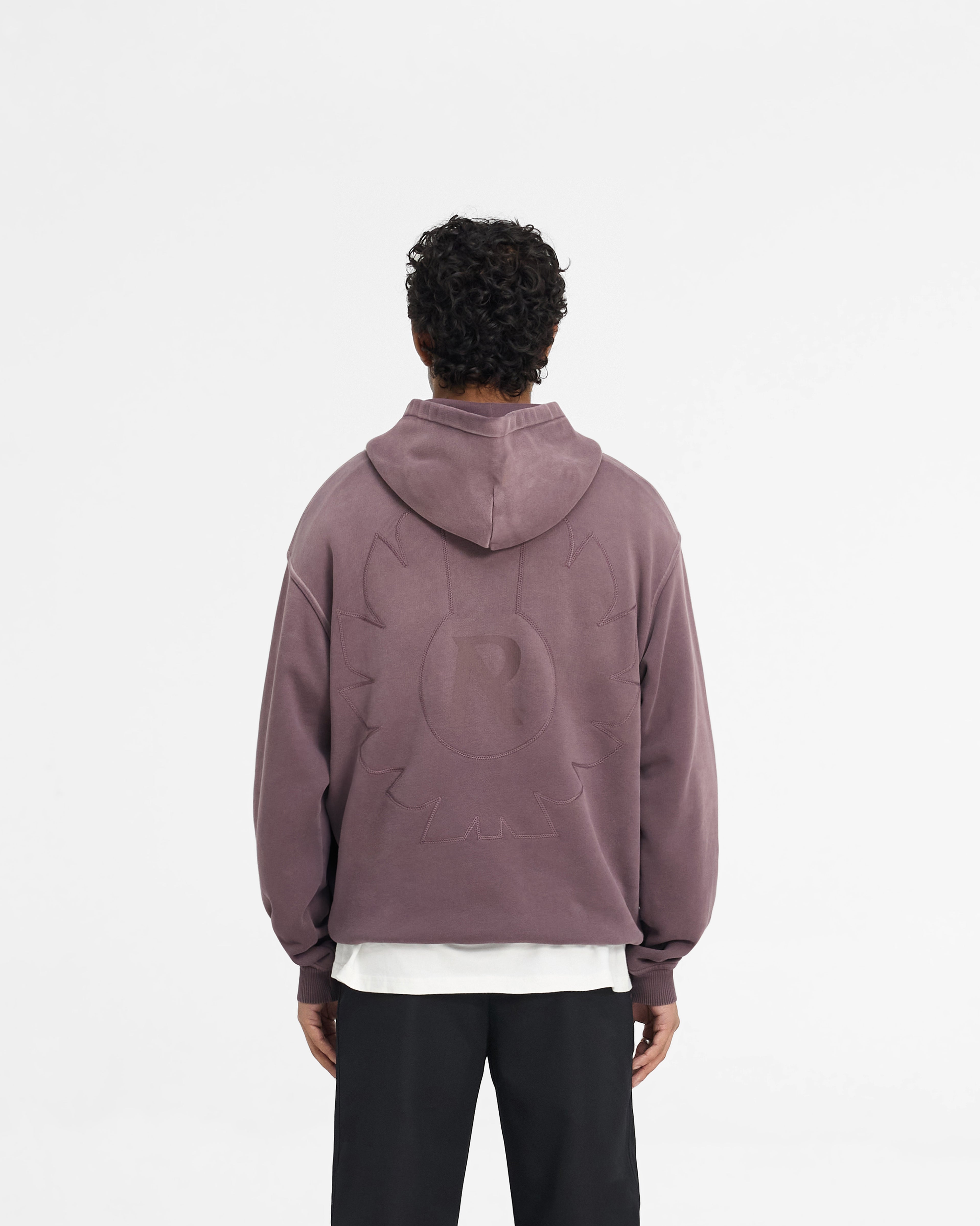 Represent X Belstaff Outline Phoenix Hoodie - Plum Purple Pullover for Men & Women | Streetwear Fashion Hooded Sweatshirt for Urban Style & Outdoor Activities