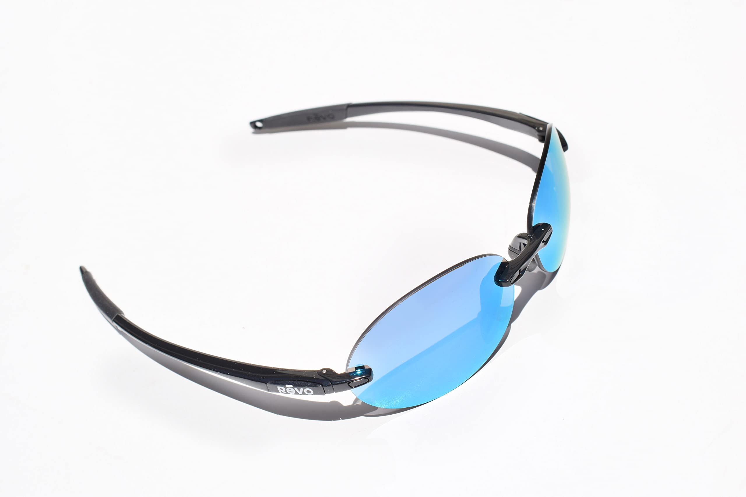 Revo Descend O Polarized Sunglasses - Rimless Oval Frame for Men & Women - UV Protection for Driving, Running, and Outdoor Activities