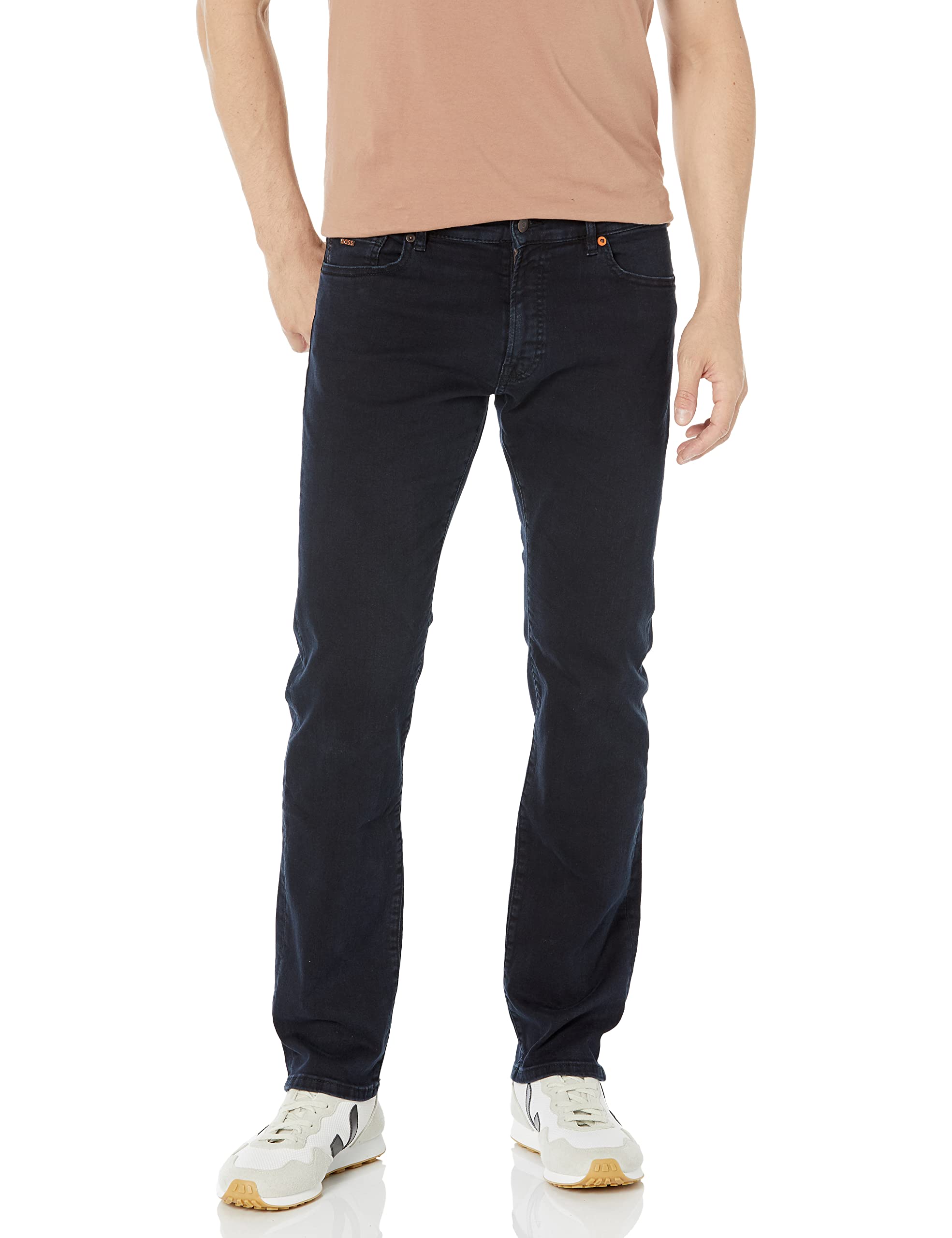 BOSS Men's Maine Regular Fit Stretch Denim Jeans - Comfortable Slim Fit Casual Pants for Work, Travel & Everyday Wear