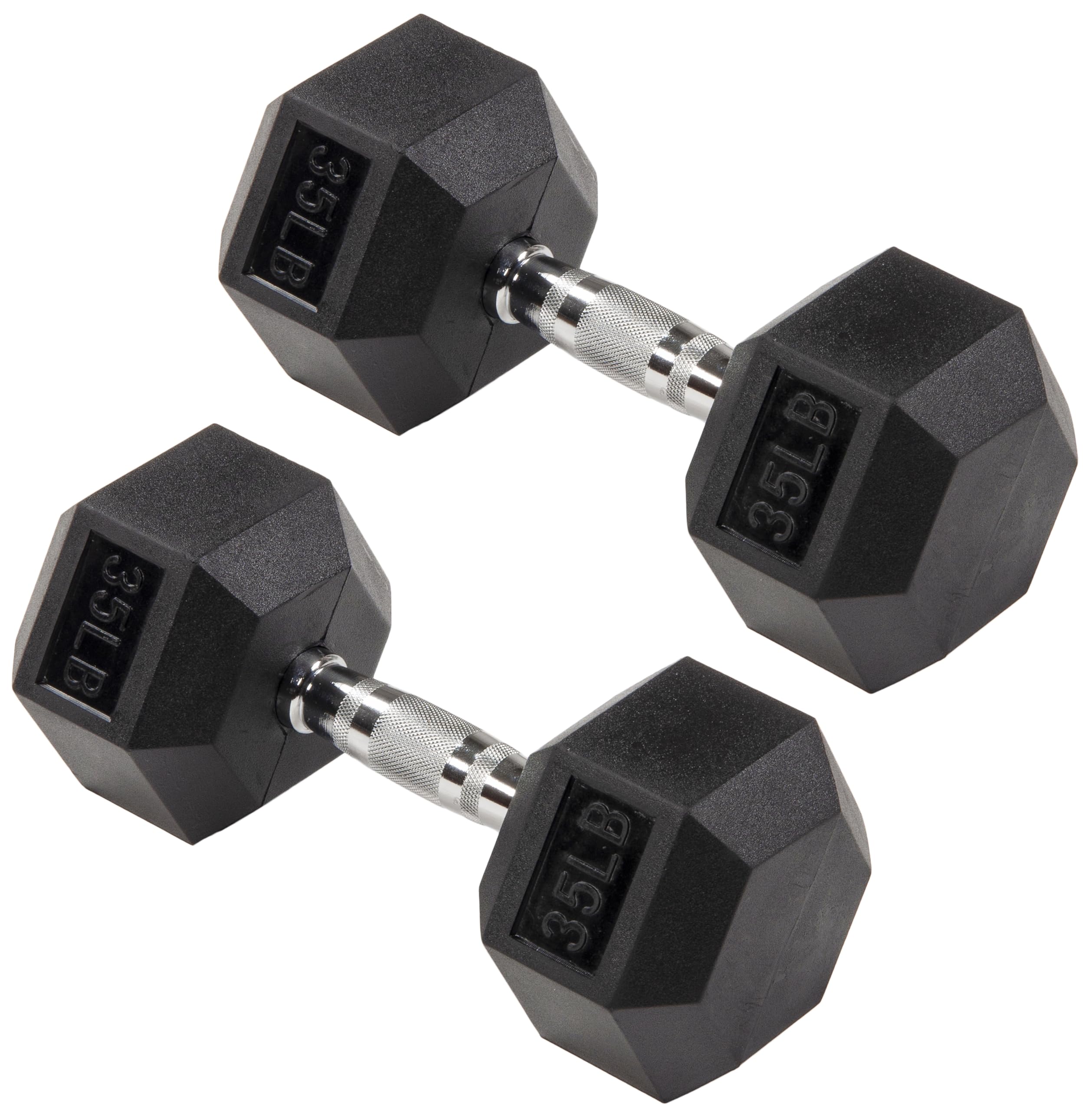 Premium Rubber Encased Hex Dumbbell Set - Weight Lifting & Strength Training Equipment for Home Gym, CrossFit, and Fitness Workouts - Ideal for Muscle Building, Cardio, and Full Body Exercises