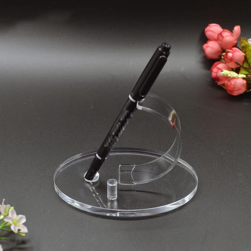 BWESOO Clear Acrylic Pen Holder Stand - Vertical Display Organizer for Fountain Pens, Ballpoint Pens & Makeup Brushes - Perfect for Office, Home Desk & Vanity Organizing