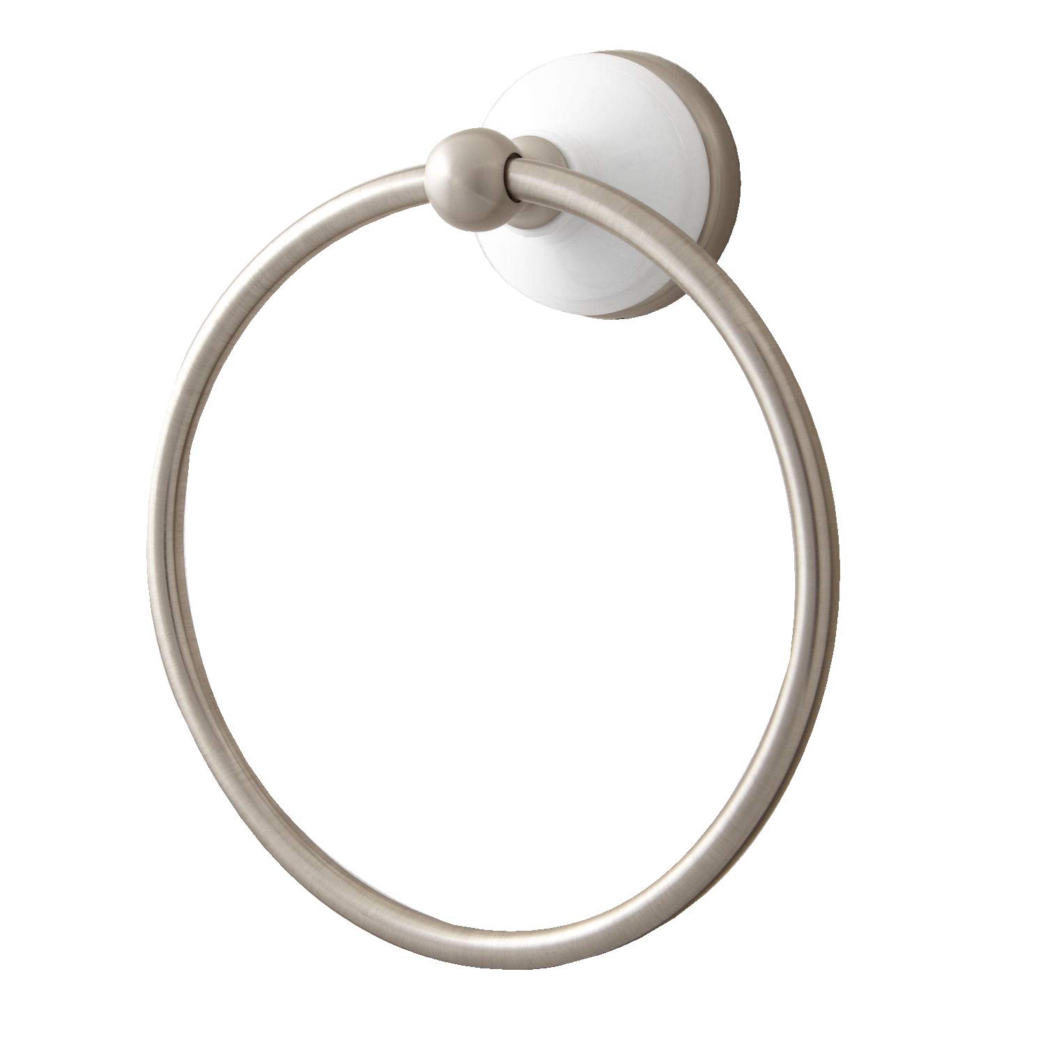 Brushed Nickel Wall Mount Brass Bathroom Towel Ring Holder - Elegant & Durable Lavatory Hardware for Bathroom, Spa, and Powder Room Decor