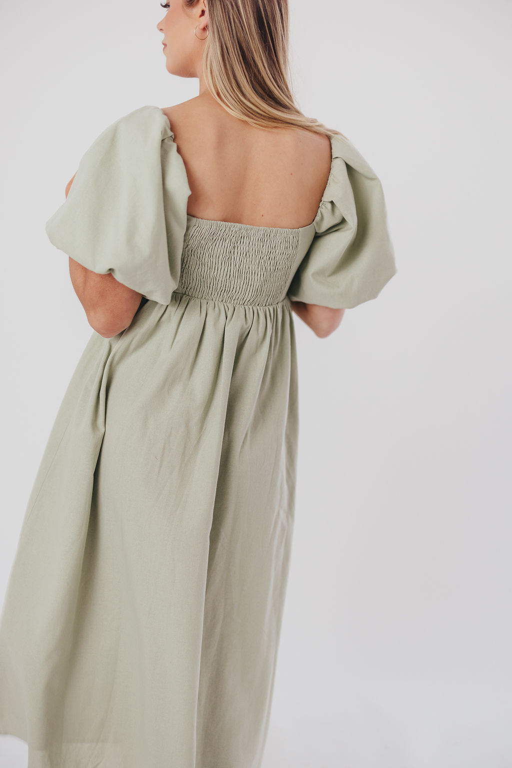 Hamilton Midi Dress in Olive - Bump Friendly Maternity Dress (Sizes S-2XL) | Flowy Summer Dress for Pregnancy, Nursing & Everyday Wear