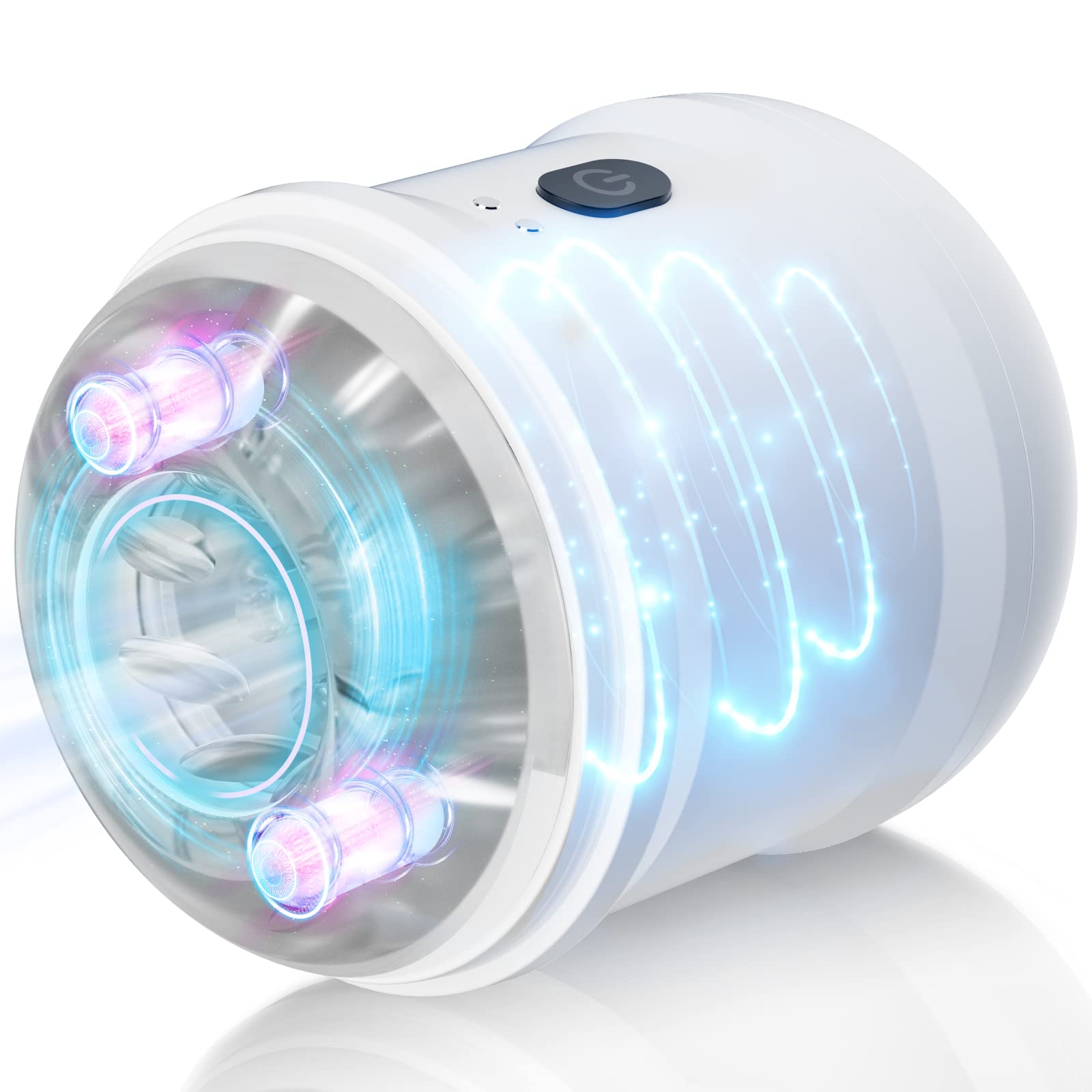 Automatic Male Masturbator Vibrator - 10 Speed Dual Motor Penis Massager with 3D Ribbed Tunnel & Open-Ended Design - Adult Sex Toy for Solo Pleasure, Stamina Training and Stress Relief - Perfect for Discreet Home Use or Travel