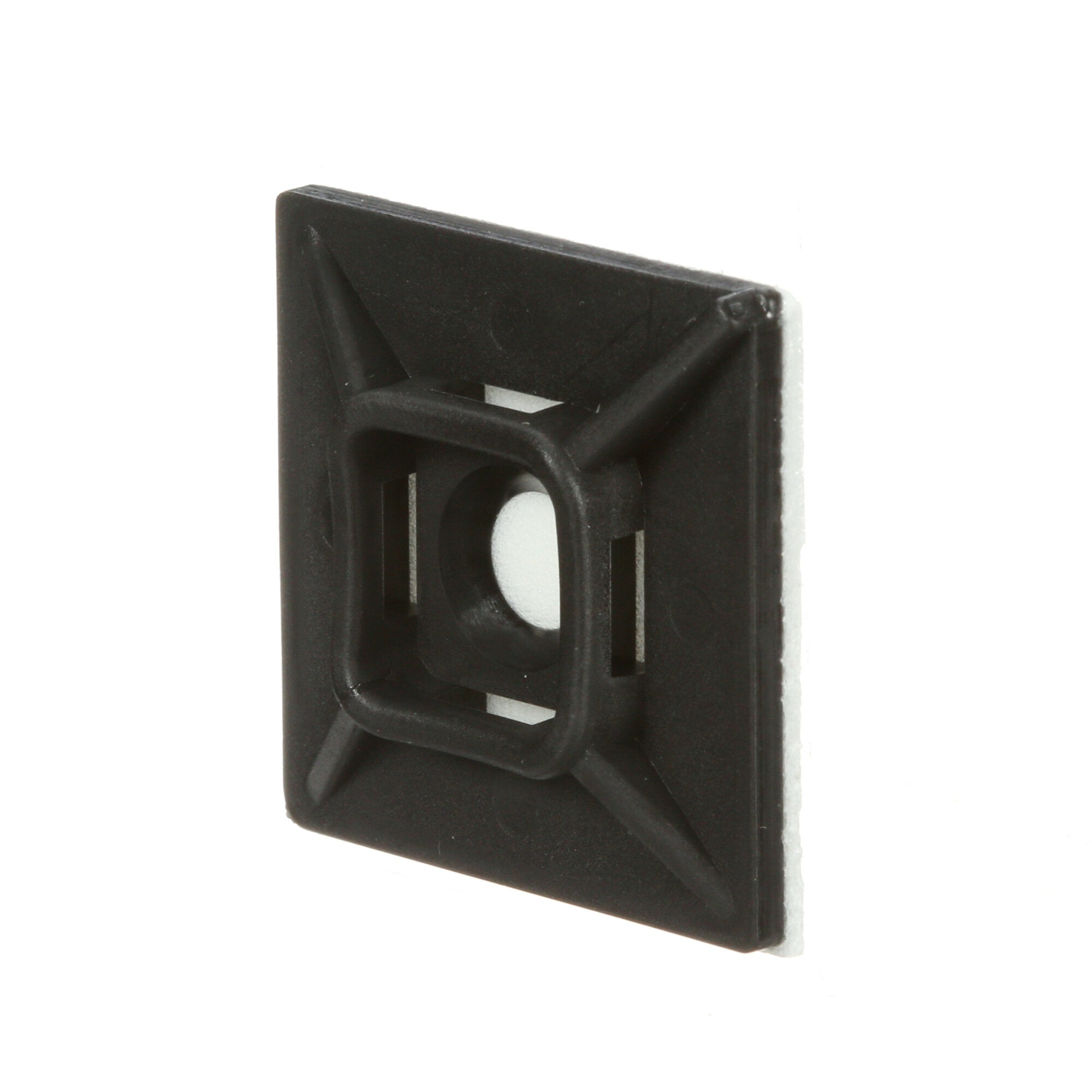 3M CTB1X1BKA C Black 4-Way Adhesive Cable Tie Mounting Base - Heavy Duty Organizer for Wires, Cables & Hoses - Perfect for Home, Office & Workshop Organization