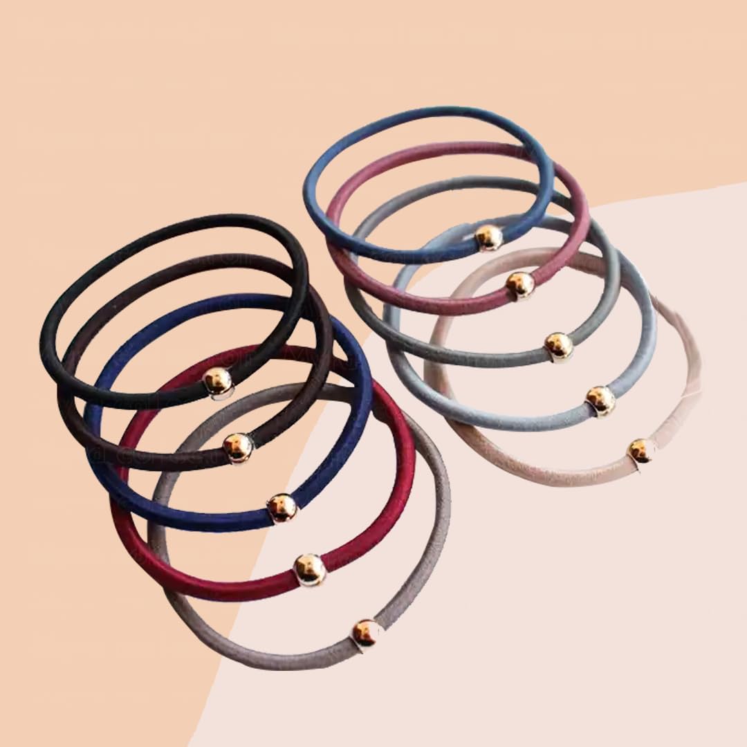 Myra Collection 10-Piece Colorful Elastic Hair Bands for Women & Girls - Soft Stretchable Hair Ties for Ponytails, Braids & Everyday Use