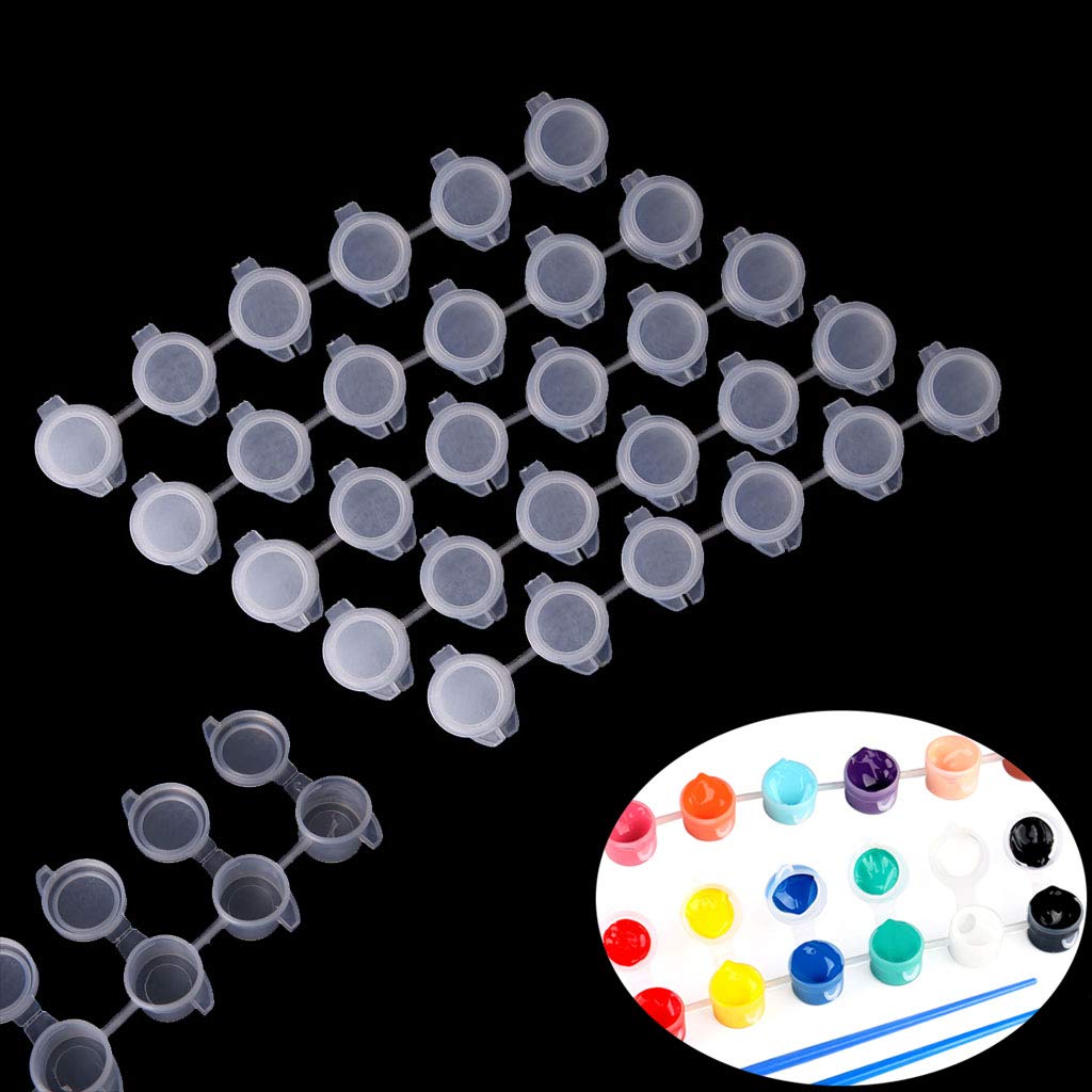 5x6 Empty Paint Pot Cups - Plastic Paint Storage Containers for Artists, DIY Crafts & Art Education - Perfect for Acrylic, Watercolor & Oil Paints - Studio & Classroom Supplies