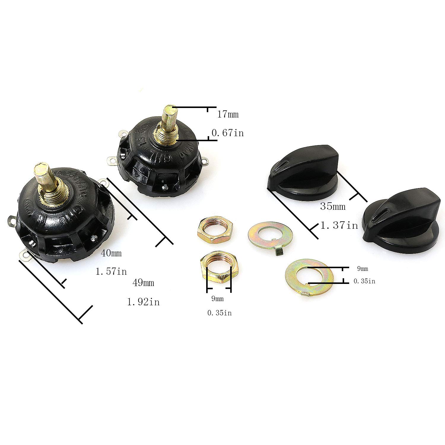 2PCS 120V-250V 4-Position 3-Speed Fan Speed Rotary Switches with Knob - Fan Selector for Ceiling Fans, Table Fans & Exhaust Fans - Perfect for Home, Office & Workshop Use