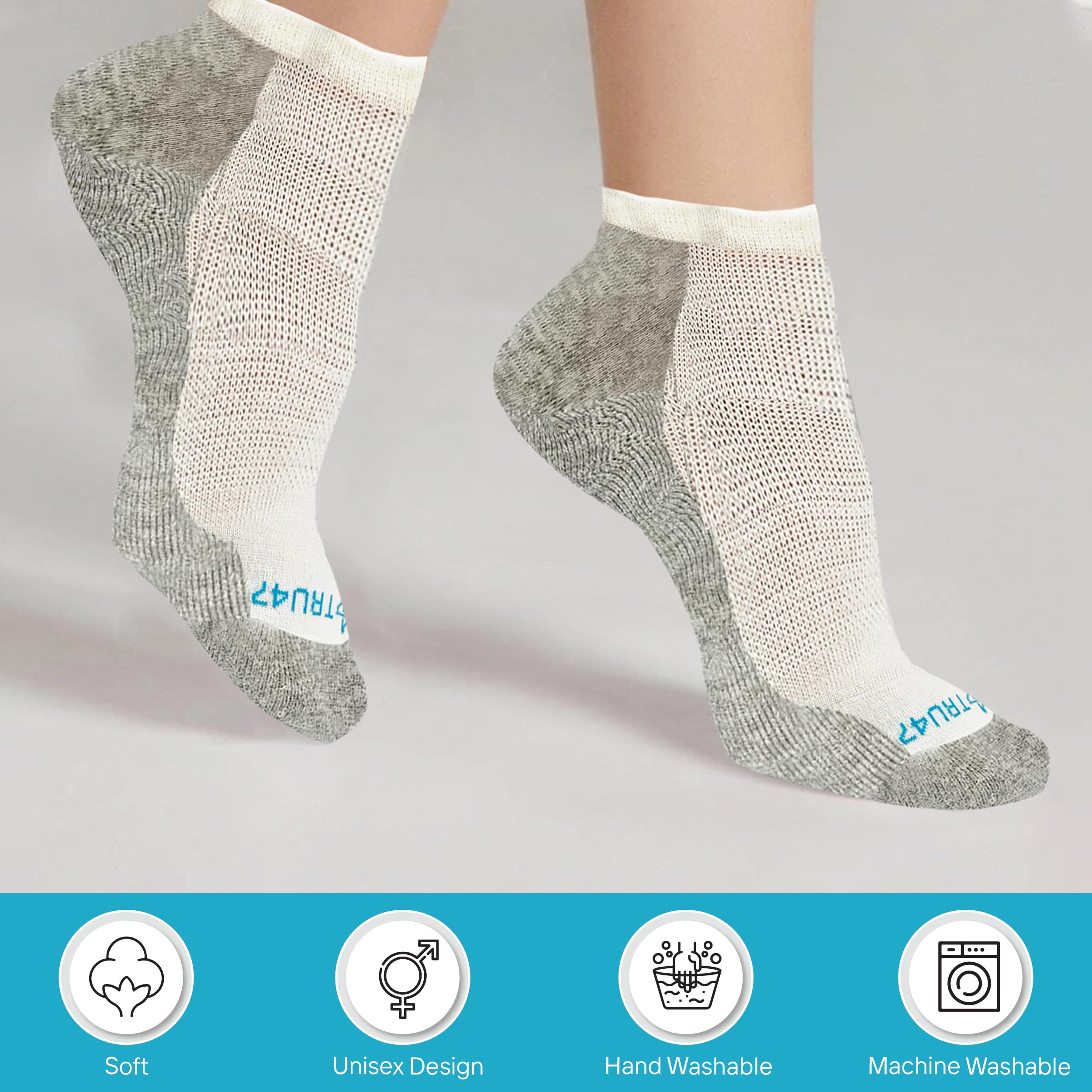 TRU47 Grounding Socks with 99.99% Pure Silver Thread - Natural Earthing & Grounding Products for Better Sleep, Pain Relief & Stress Reduction | Ideal for Yoga, Meditation & Indoor Grounding Therapy