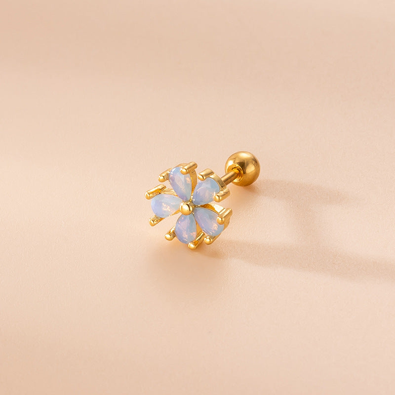 20G Small Flower Helix Stud Sleeper Earrings for Cartilage Piercing | HSPJ777 | Perfect for Everyday Wear, Gifts & Special Occasions
