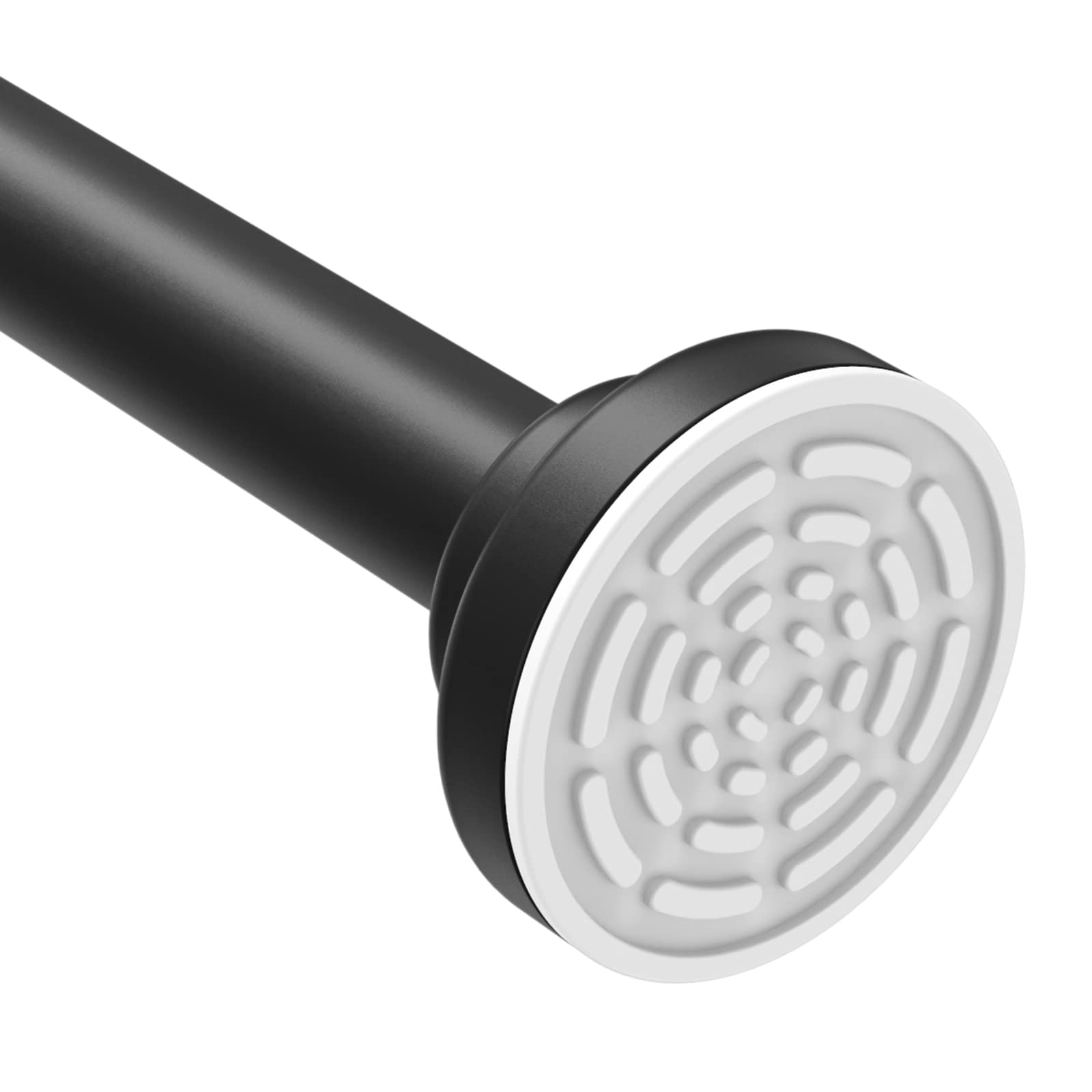 Stainless Steel Tension Shower Curtain Rod 26-39 Inch - No Drilling Rustproof Non-Slip Spring Loaded for Bathroom & Kitchen (Black) | Perfect for Small Spaces & Rental Homes