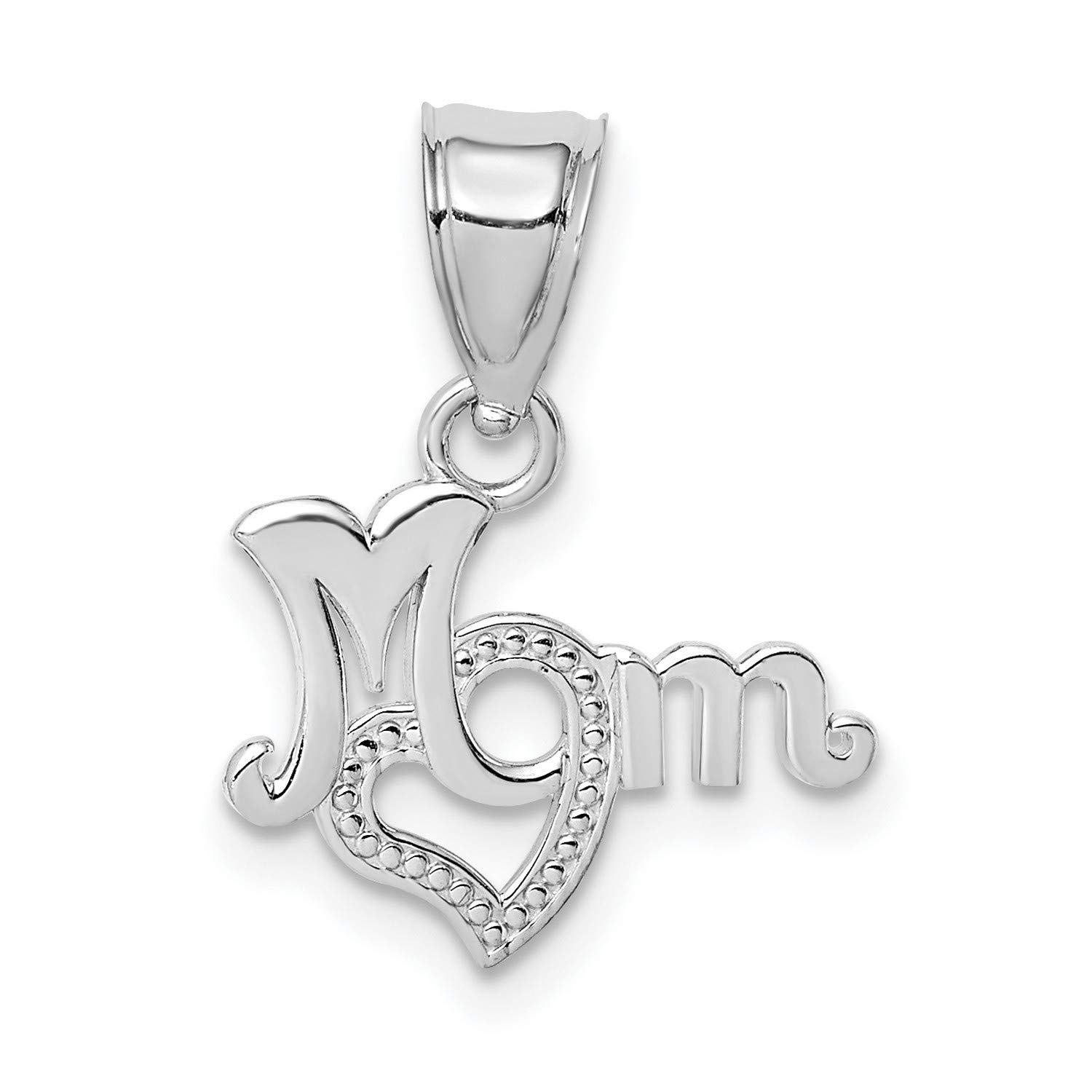 14k White Gold Heart Pendant Necklace for Mom - 11mm x 15mm - Elegant Mother's Day Gift, Birthday Present & Everyday Wear Jewelry