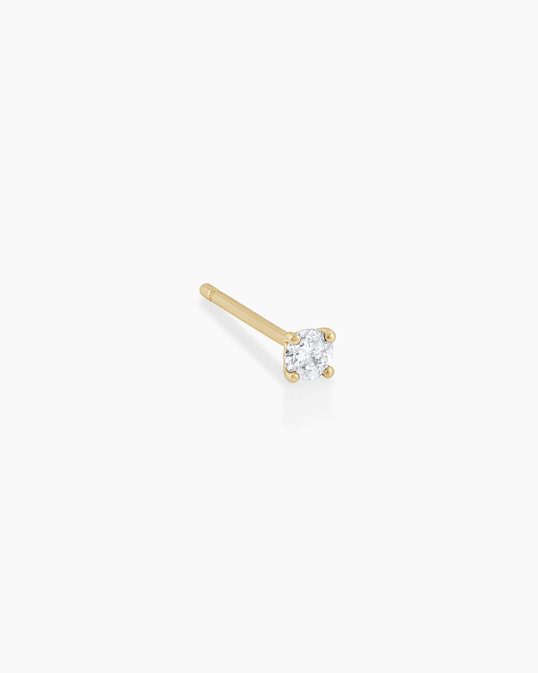 Diamond Solitaire Single Stud Earrings - 14K Gold or Sterling Silver - Perfect for Weddings, Anniversaries & Special Occasions
