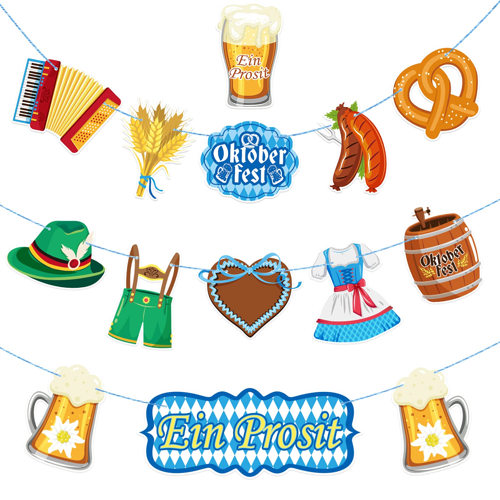 KESYOO Oktoberfest Sign Banner - German Oktoberfest Bavarian Party Bunting Backdrop Decor for Beer Festival, Oktoberfest Party & German Themed Events