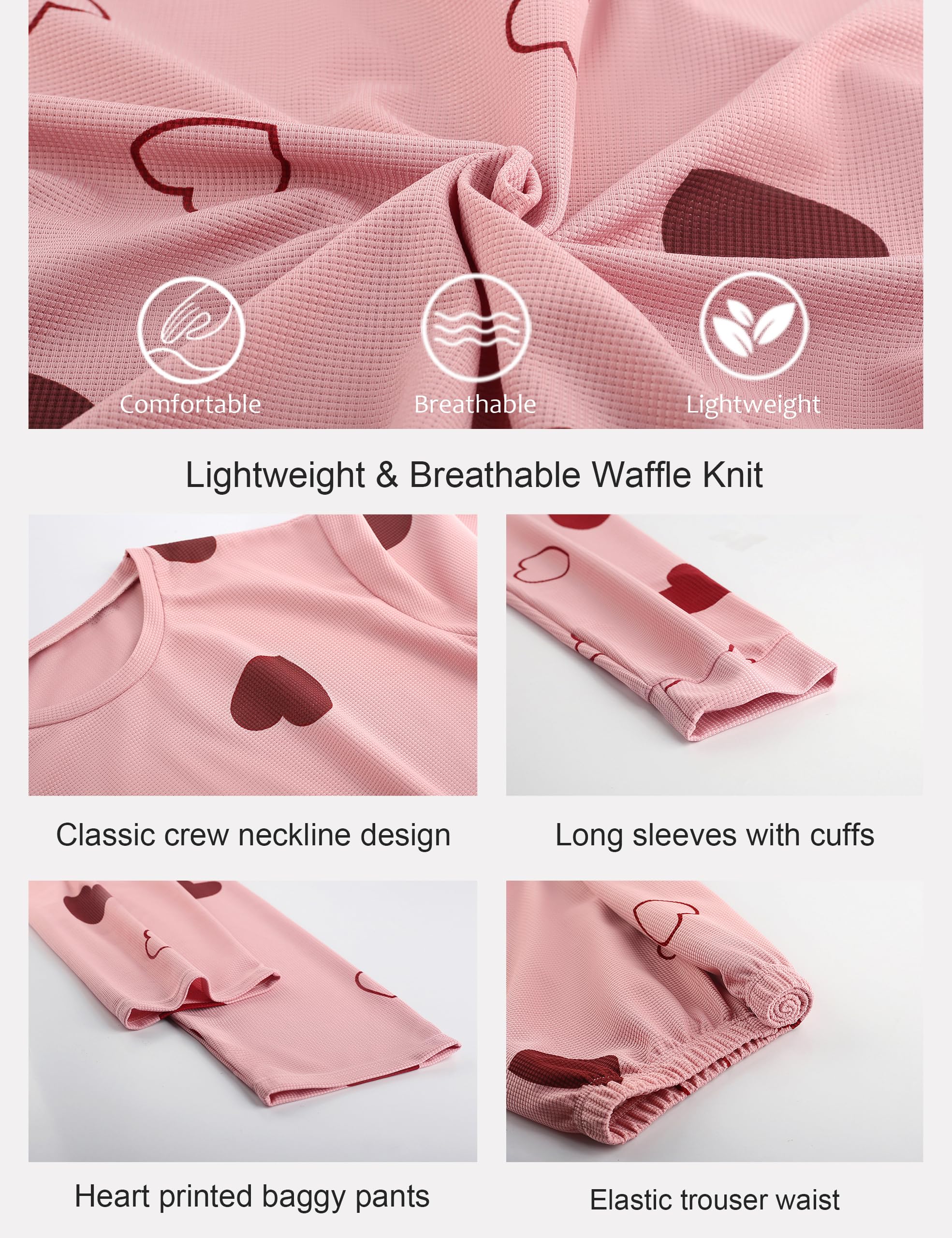 Women's Petite Pajama Sets - Soft Waffle Knit Sleepwear & Lounge Pjs for Women - Cozy Nightwear for Sleeping, Relaxing at Home or Traveling