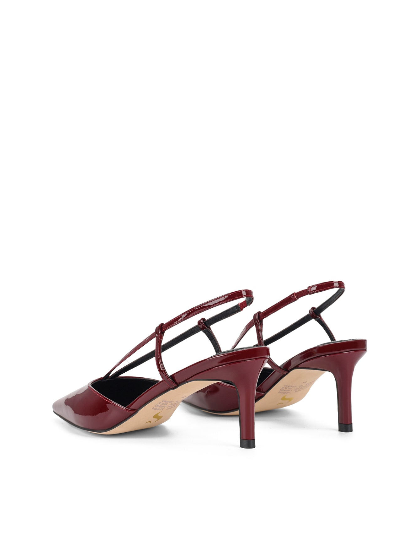 Dreamer Slingback Kitten Heels - Women's Wine Red Patent Leather Low Heel Shoes for Work, Office & Special Occasions