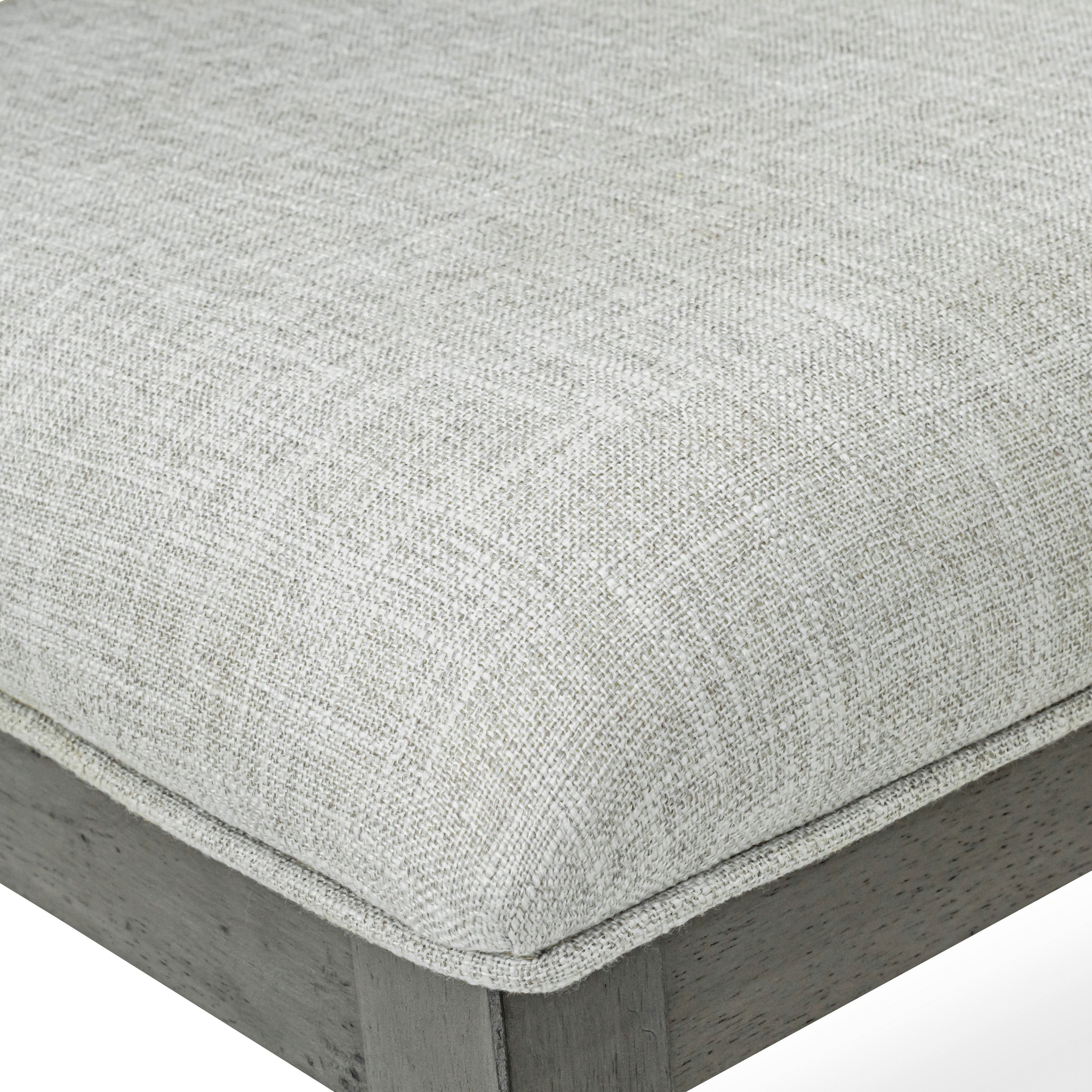 Sabrinal Gray Bench - Modern Indoor/Outdoor Wooden Bench with Cushion - Perfect for Living Room, Patio, Garden & Entryway Decor