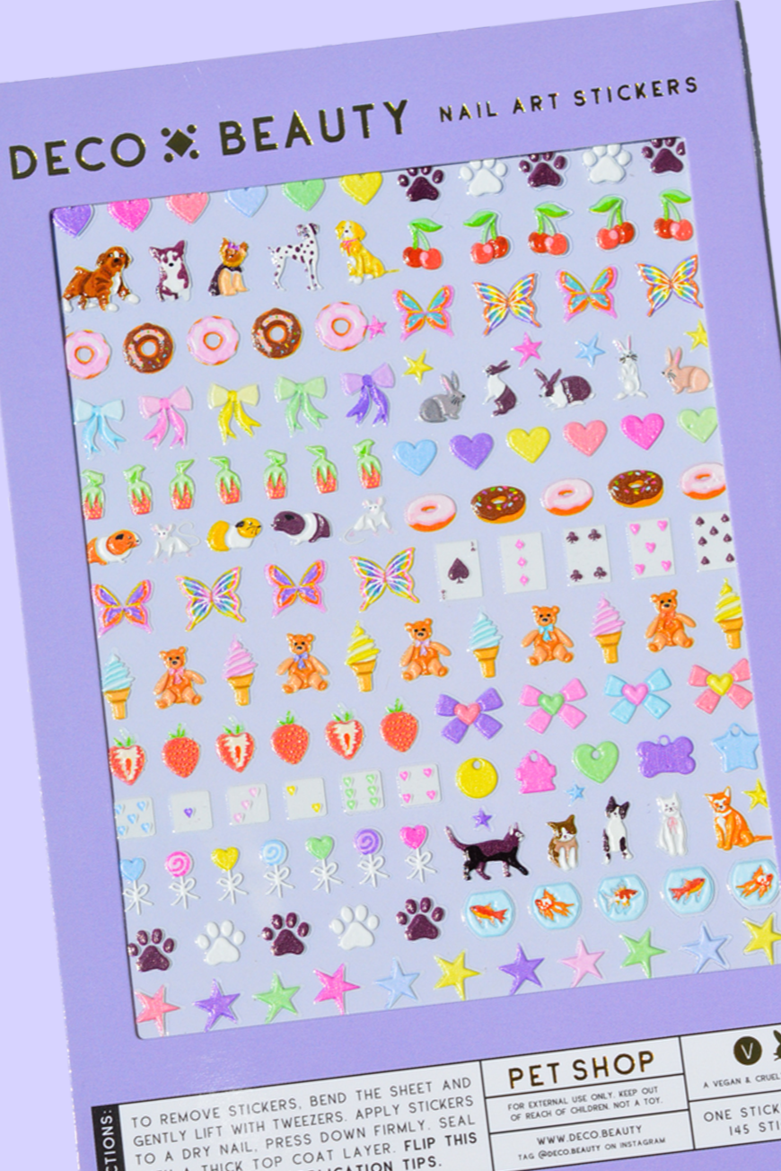 Pet Shop Nail Art Stickers - Cute Animal Designs for DIY Manicures | Perfect for Parties, Gifts & Nail Salon Decor