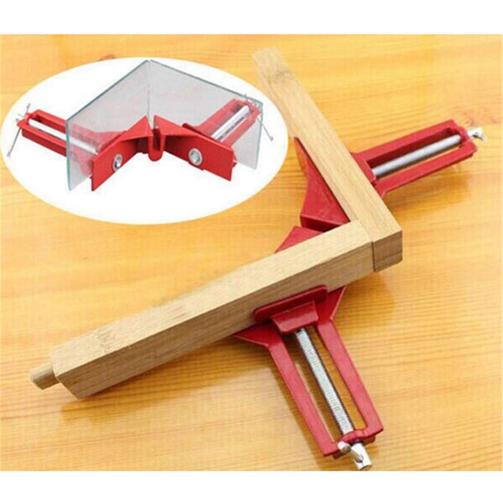Sevenfly 90 Degree Right Angle Clamp - Heavy Duty Corner Clamp for Woodworking, Picture Frames, Glass & DIY Projects (Red) - Perfect for Cabinet Making, Furniture Assembly & Crafting