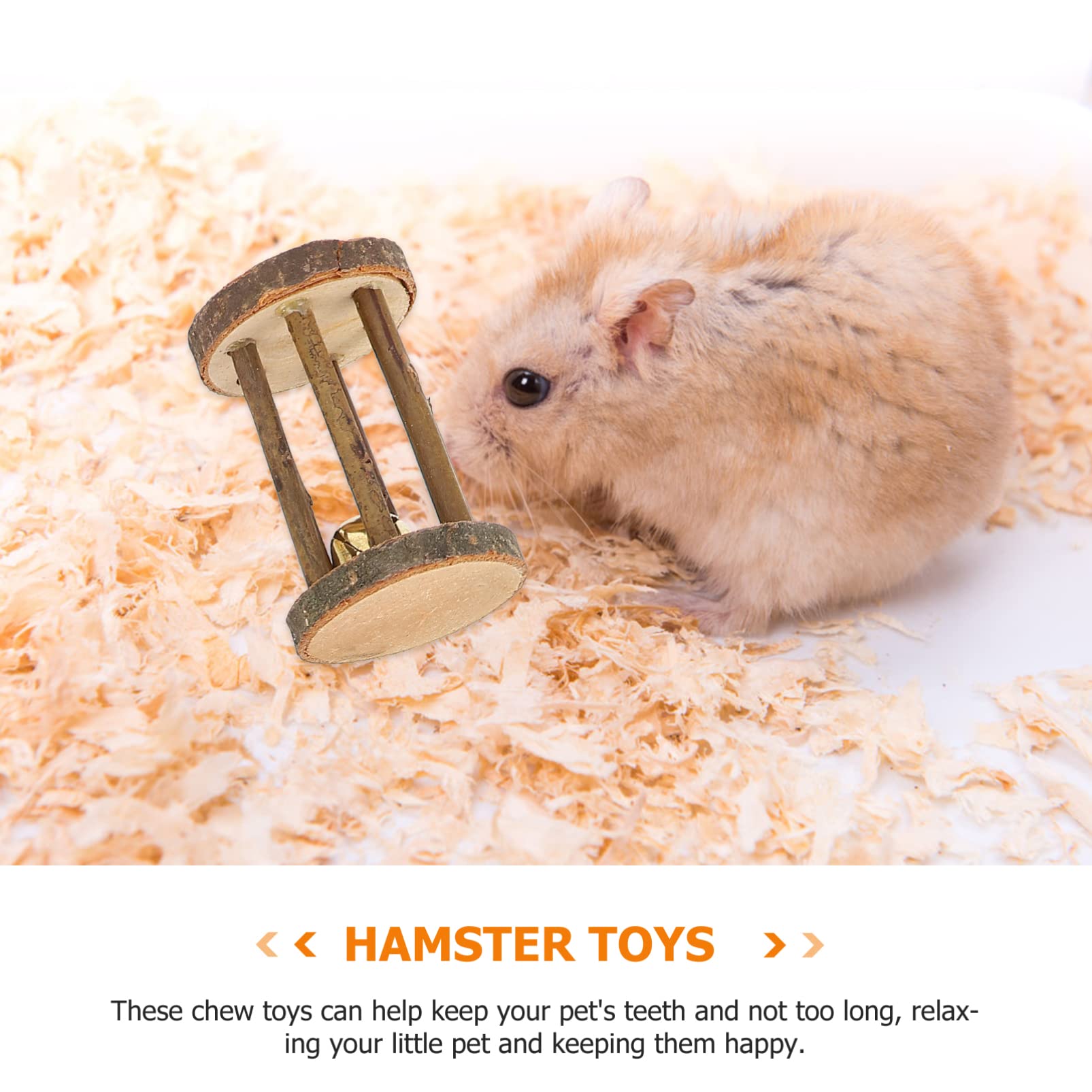 Balacoo 8PCS Natural Wood Hamster Chew Toys - Small Animal Teething Toys for Hamsters, Chinchillas & Rabbits - Wooden Play Hut & Running Cave for Pet Enrichment & Dental Health - Perfect for Cage Accessories & Playtime Fun