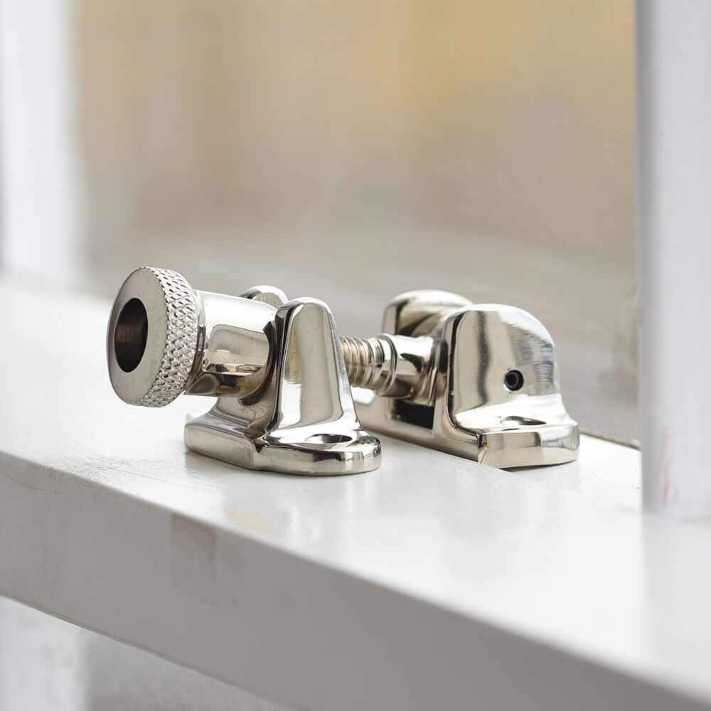Polished Nickel Brighton Sash Window Fastener - Vintage Style Window Locks for Home Security - Perfect for Historic Homes, Victorian Houses & Interior Design Projects