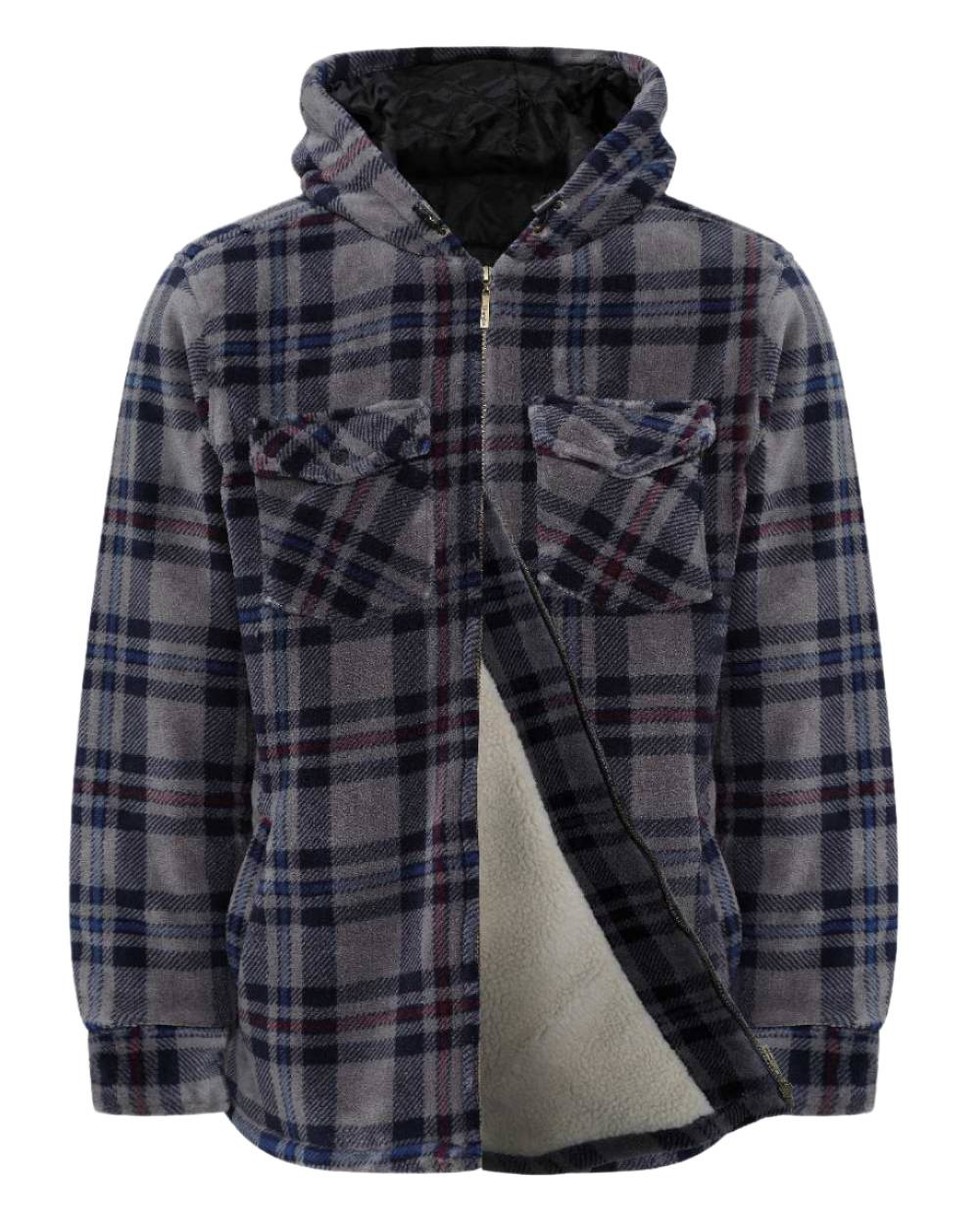 Champion Men's Fleece Lumberjack Hooded Jacket - Warm Winter Coat for Outdoor Activities, Camping & Casual Wear
