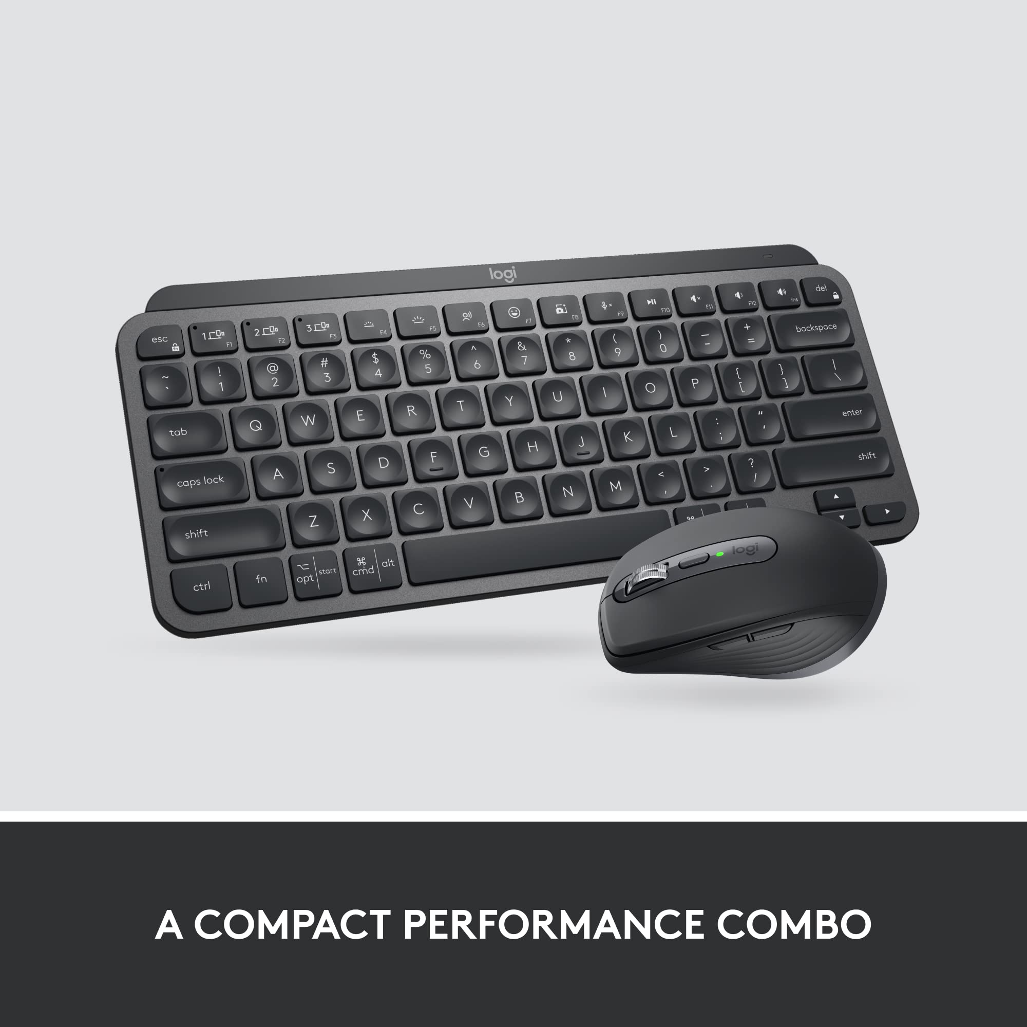 Logitech MX Keys Mini Wireless Keyboard & Mouse Combo for Business - Compact Design, Logi Bolt & Bluetooth Connectivity, Compatible with Windows/Mac/Chrome/Linux (Graphite) - Perfect for Office Work, Remote Work & Home Computing