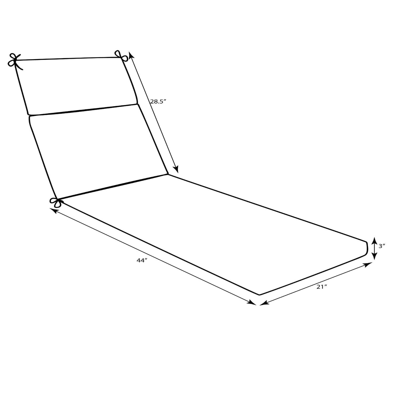 Premium Monti Chino Solid Blue Patio Chaise Lounge Cushion - 72.5