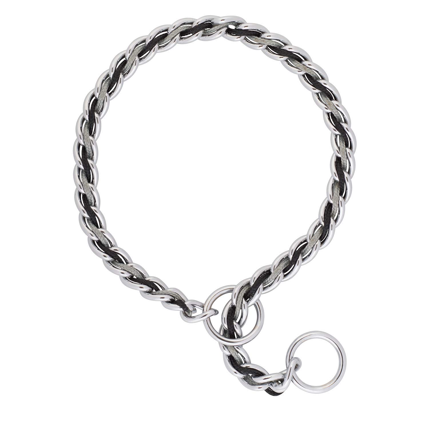 Stylish Laced Chain Slip Dog Collar - Adjustable & Comfortable Pet Necklace for Small Medium Dogs - Perfect for Daily Walks, Training & Fashion Accessories