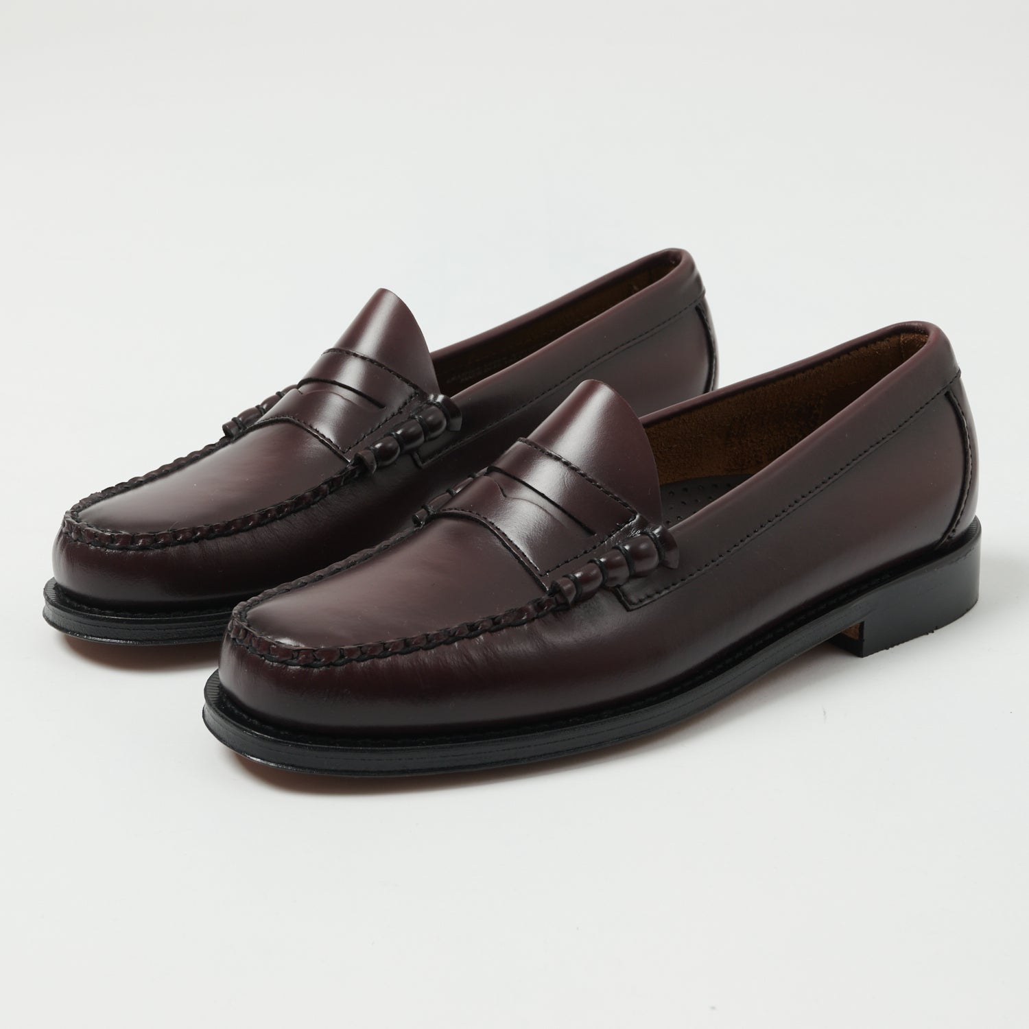 G.H. Bass Weejun Larson Moc Penny Loafers for Men - Classic Wine Red Leather Slip-On Shoes | Comfortable Casual & Office Wear | Perfect for Business, Travel & Everyday Use