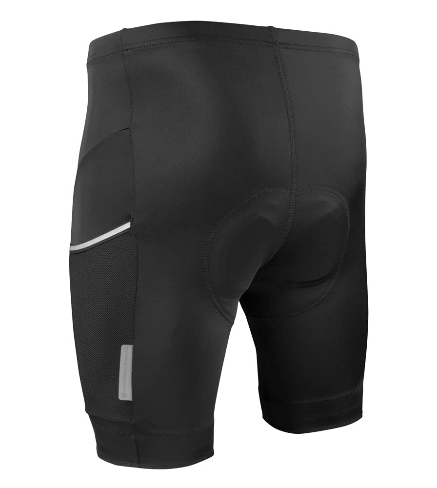 Premium Men's Cycling Shorts with All-Day Comfort & Reflective Side Mesh Pockets - USA Made - Ideal for Road Biking, Mountain Biking & Indoor Cycling Workouts