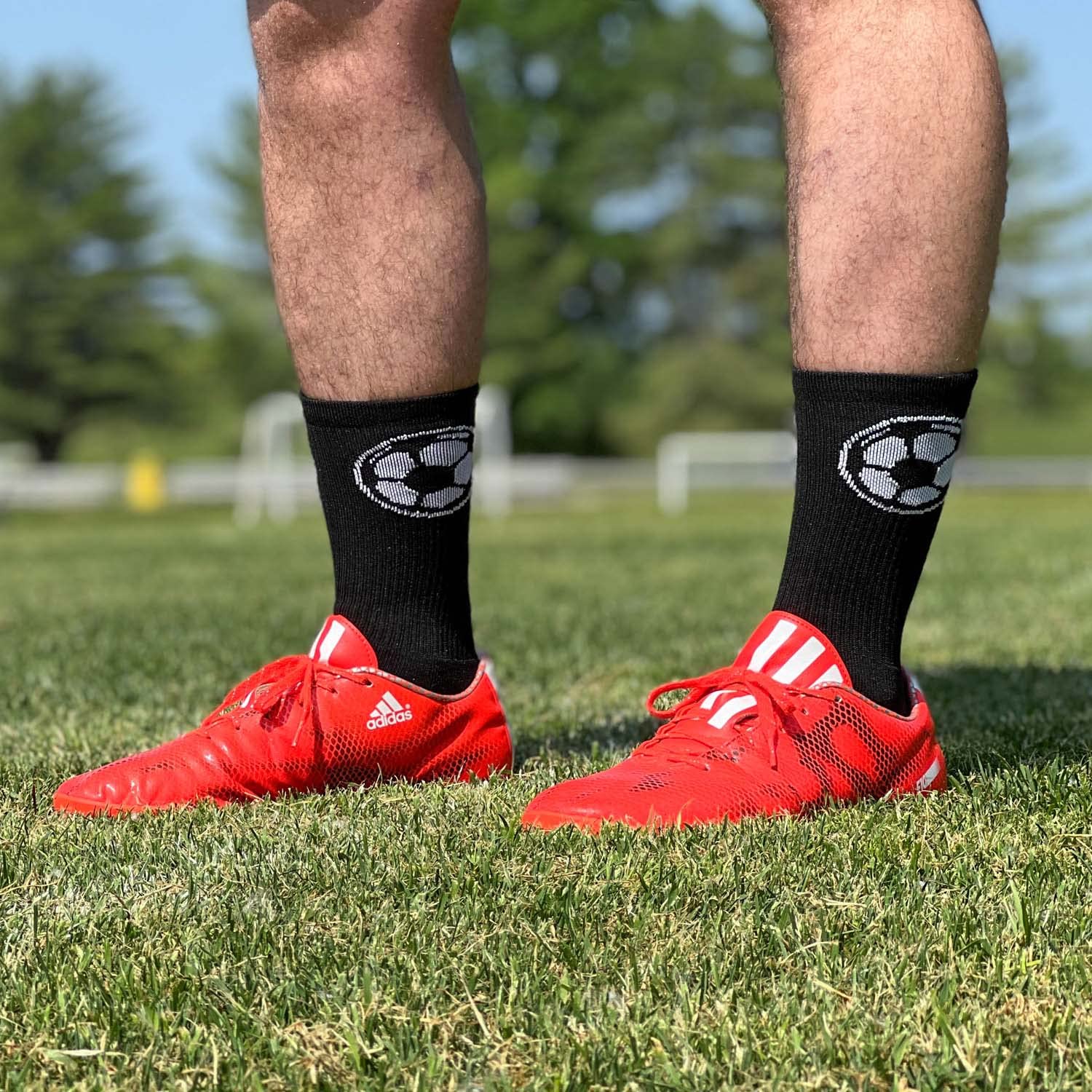 ChalkTalkSPORTS Soccer Performance Crew Socks for Youth & Adult - Breathable Mid-Calf Football Socks with Ball Design - Perfect for Training, Matches & Soccer Enthusiasts