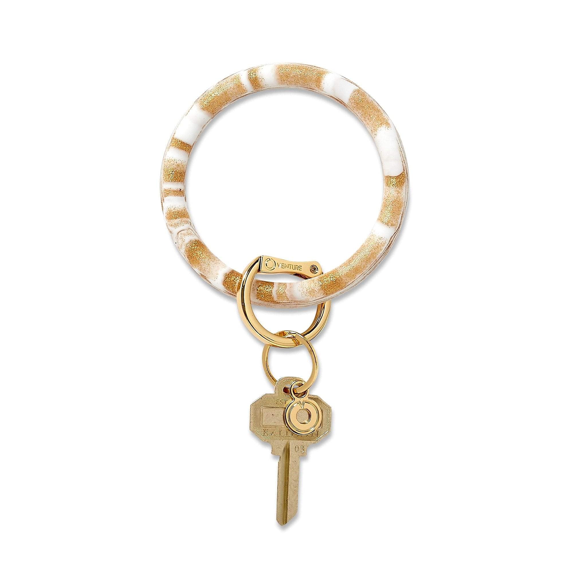 Original Silicone Big O Key Ring Bracelet - Marble Design for Keys, Wallets & Bags | Stylish & Durable Accessory for Everyday Use