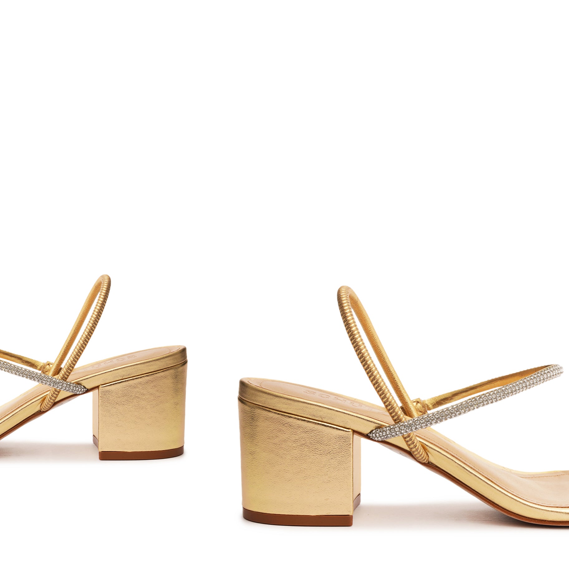 Whiteley Block Metallic Leather Sandal - Women's Comfortable Chunky Heel Slide Sandals for Summer | Perfect for Beach, Vacation & Casual Outfits