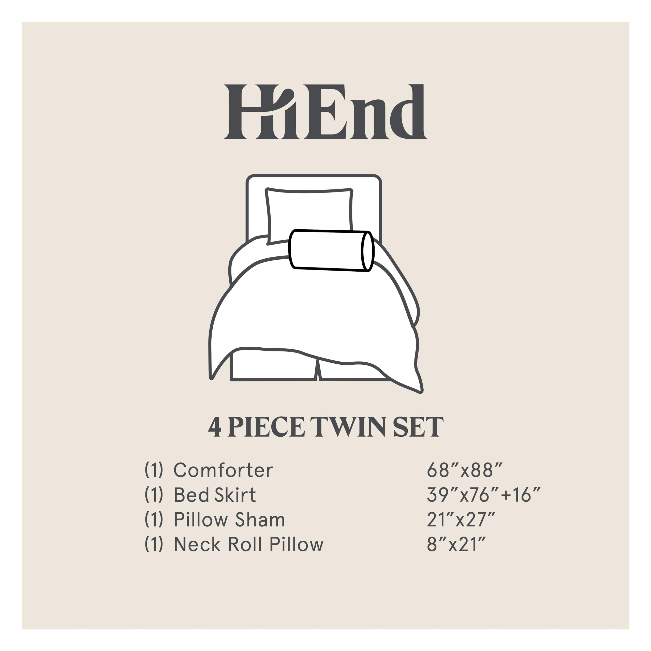 HiEnd Accents Caldwell 4-Piece Western Rustic Comforter Set - Faux Leather Twin Size Brown Cow Print Luxury Bedding (1 Comforter, 1 Bed Skirt, 1 Pillow Sham, 1 Neckroll) for Ranch, Cabin & Southwestern Home Decor