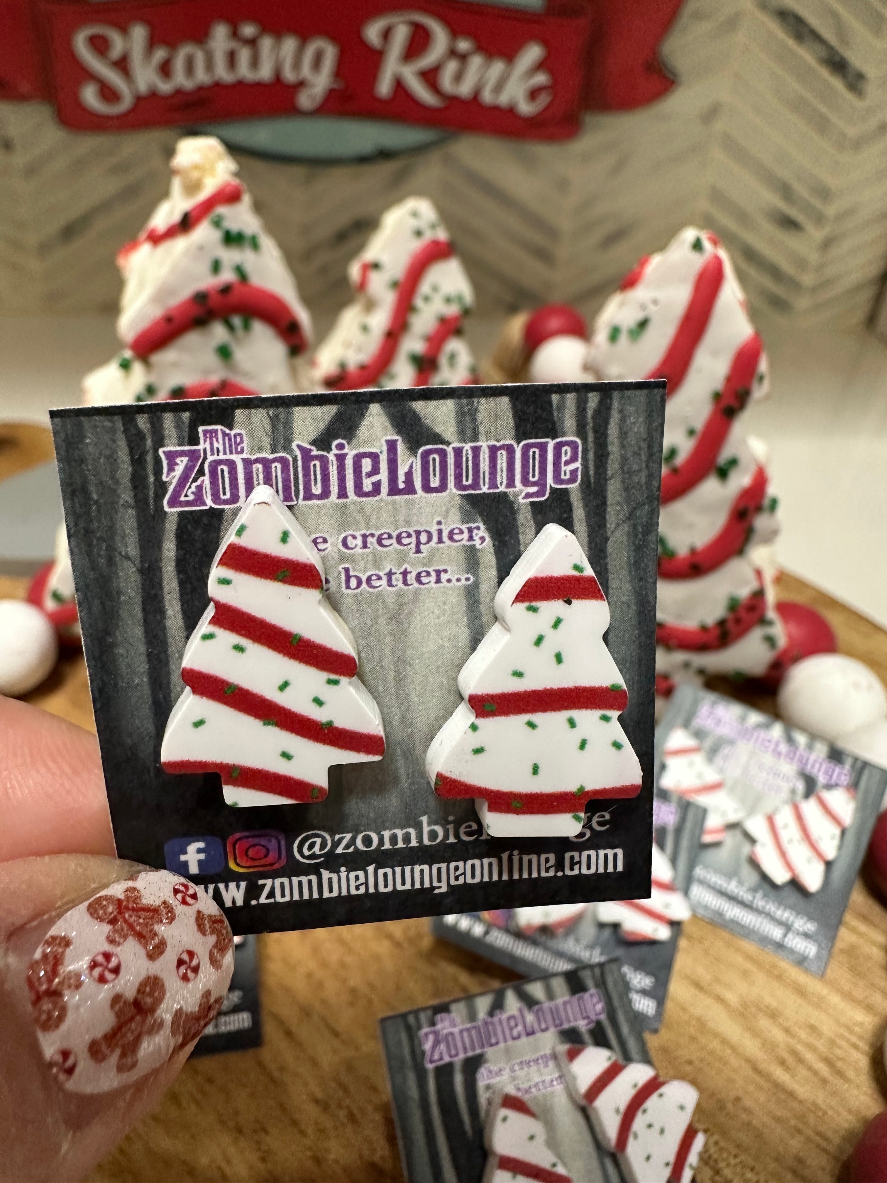 Festive Christmas Tree Cake Stud Earrings - Holiday Party Jewelry for Women, Perfect for Xmas Gifts & Winter Celebrations