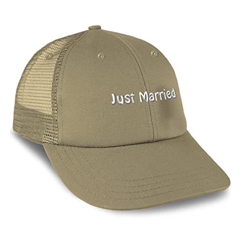 Speedy Pros Trucker Hat - Adjustable Baseball Cap for Men & Women - Breathable Cotton Just Married Wedding Dad Hat - Perfect for Outdoor Events, Sports & Casual Wear