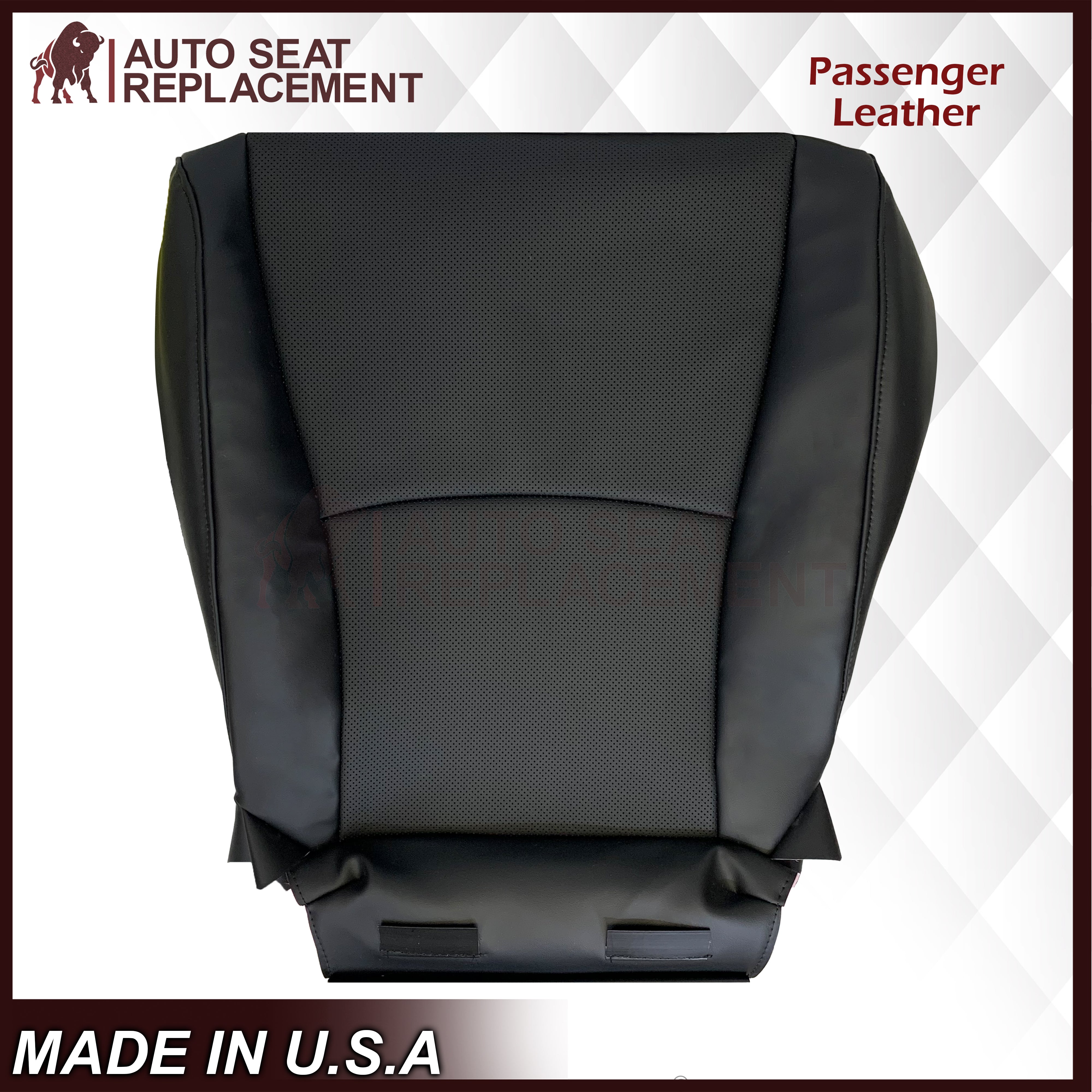 2004-2014 Toyota Highlander Genuine Leather Seat Covers - Perforated Black (Driver & Passenger Side Bottom) - Premium Car Interior Upgrade for Comfort & Style