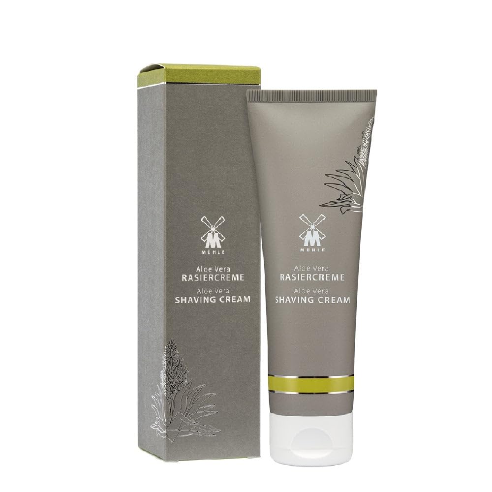 MÜHLE Shaving Essentials Bundle - Natural Alum Stone Styptic Pencil, Aloe Vera Aftershave Balm (100ml) & Shaving Cream (75ml) | Luxury Men's Grooming Kit for Sensitive Skin | Perfect for Travel & Daily Shaving Routine