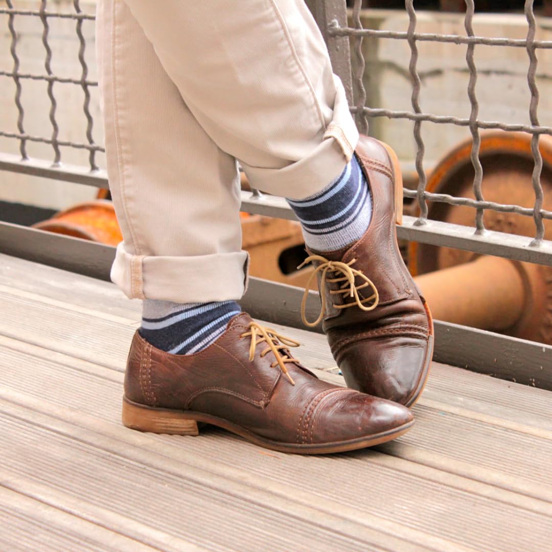 Premium Men's Over the Calf Dress Socks - 9 Pack Soft Cotton Long Socks That Stay Up | Formal & Business Attire | Perfect for Office, Weddings & Special Occasions